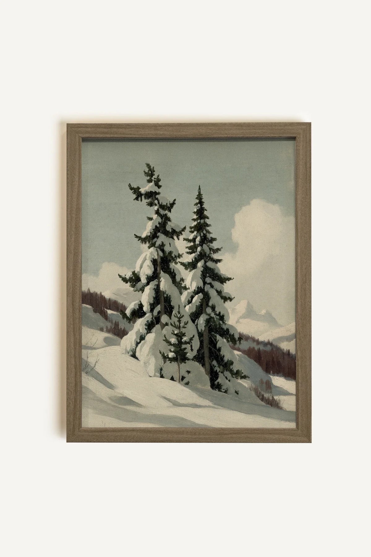 OLK_HLD_29, Oeuvre sur toile rigide, encadré brun chêne