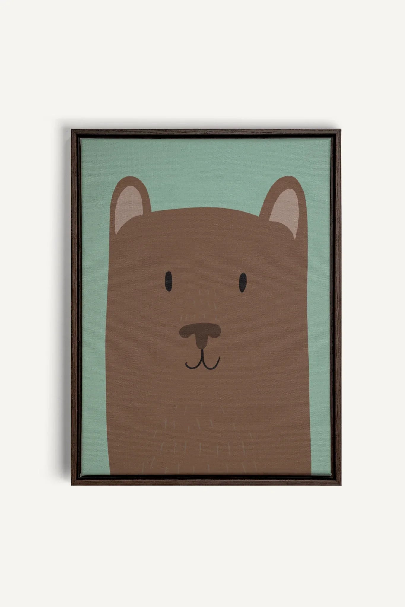 OLEKA CANVAS - OURS, Oeuvre sur toile étirée, encadré Brun Noyer