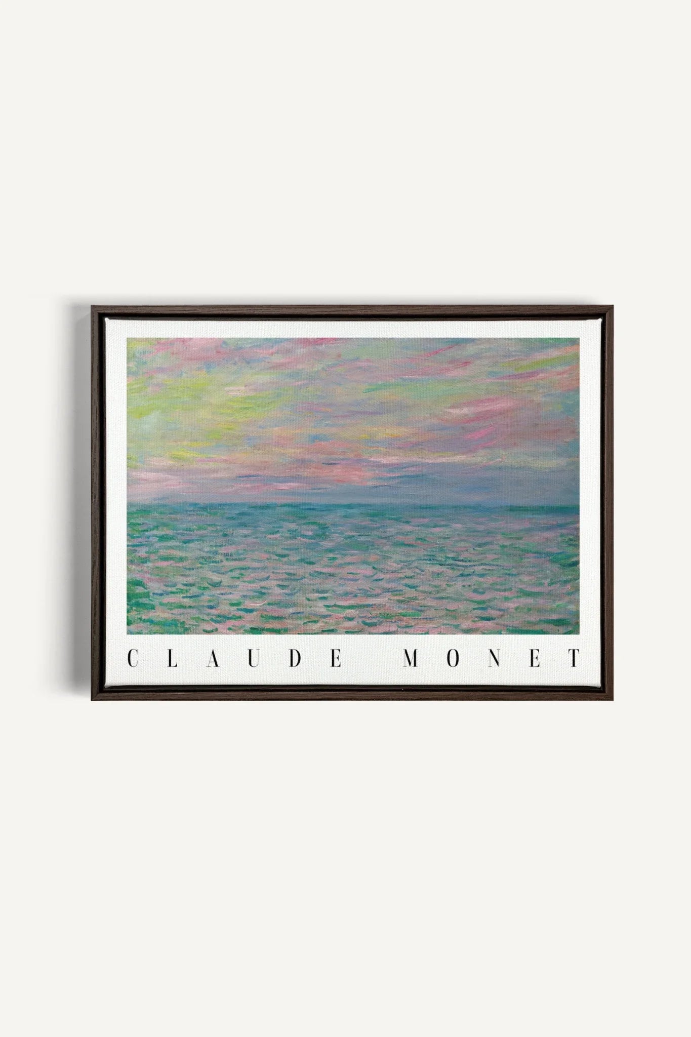 PASTEL WATERS, Oeuvre sur toile étirée, encadré Brun Noyer