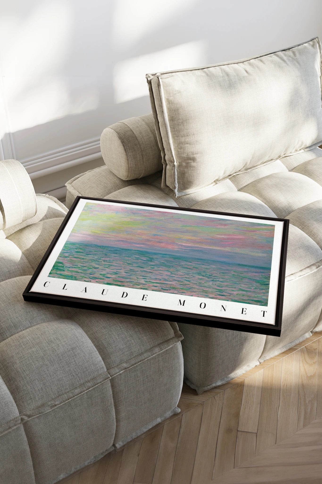 PASTEL WATERS, Oeuvre sur toile étirée, encadré Noir