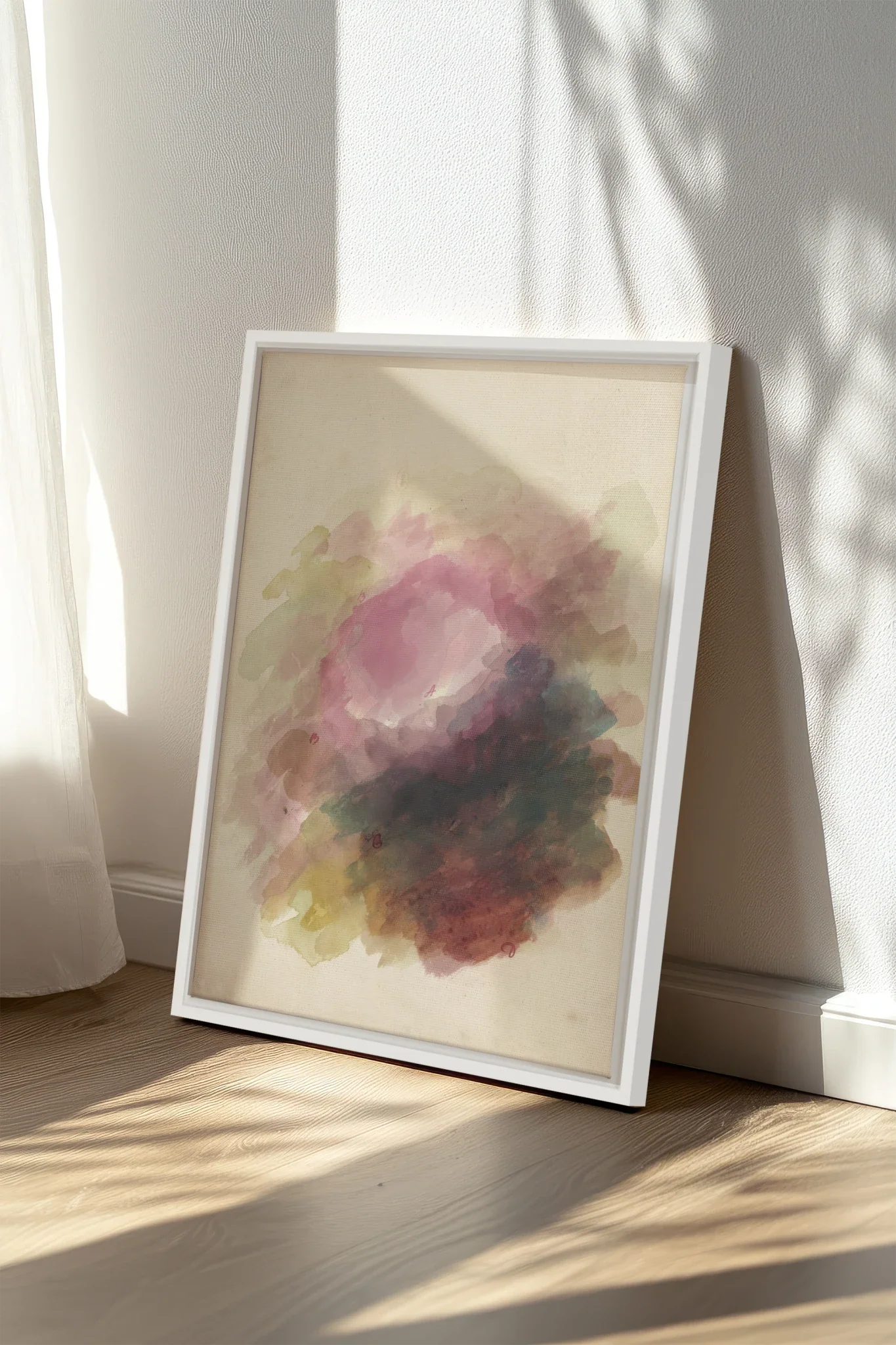 PLUM GARDEN, Oeuvre sur toile étirée, encadré Blanc
