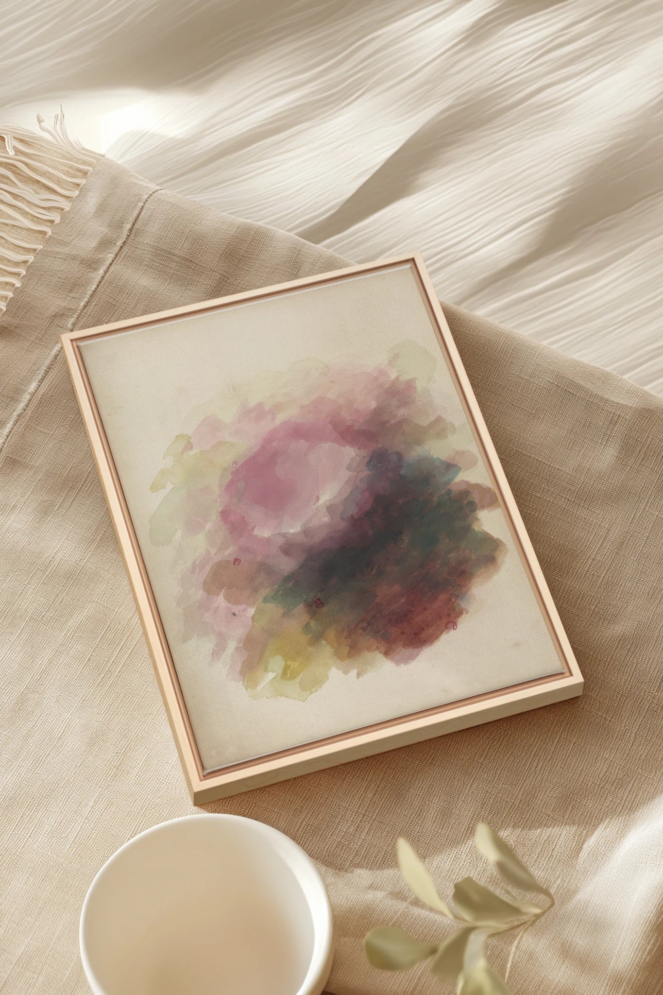 PLUM GARDEN, Oeuvre sur toile étirée, encadré Naturel Clair