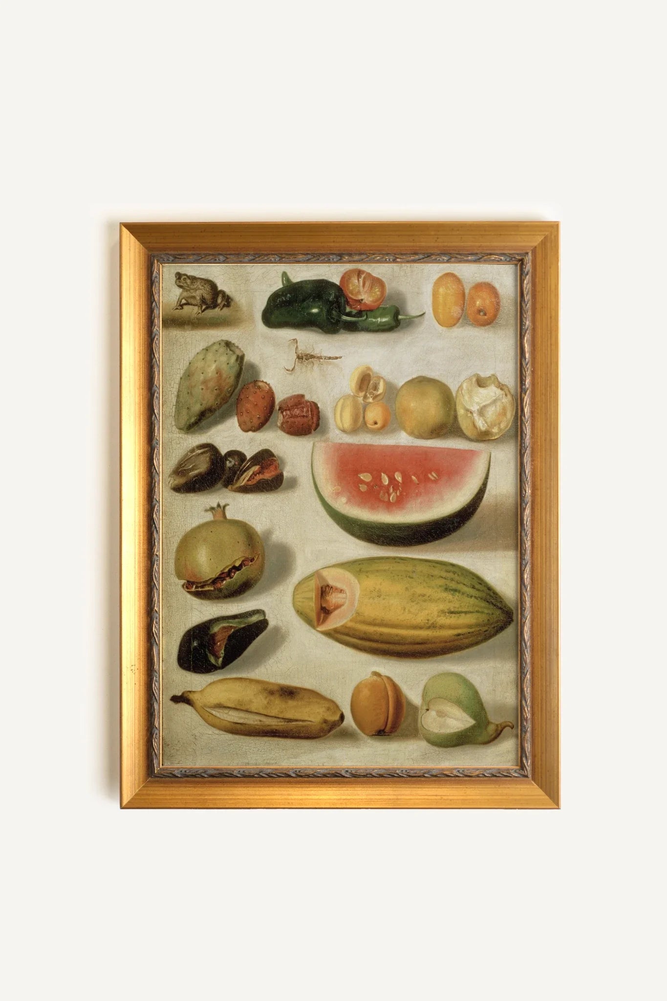 RÉCOLTE DORÉE, Oeuvre sur toile rigide, encadré Vintage Or