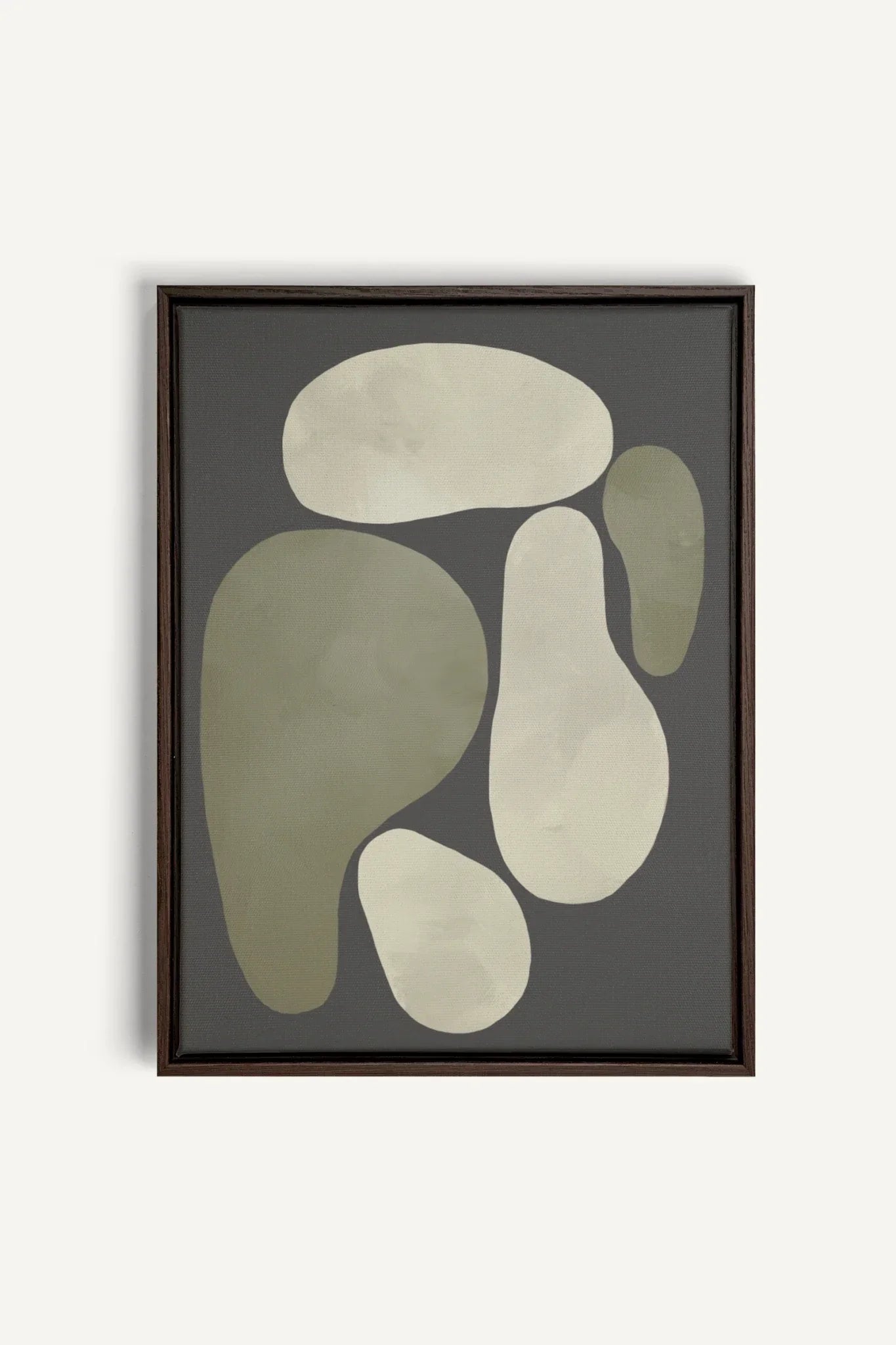 OLEKA CANVAS - ROCHES, Oeuvre sur toile étirée, encadré Brun Noyer