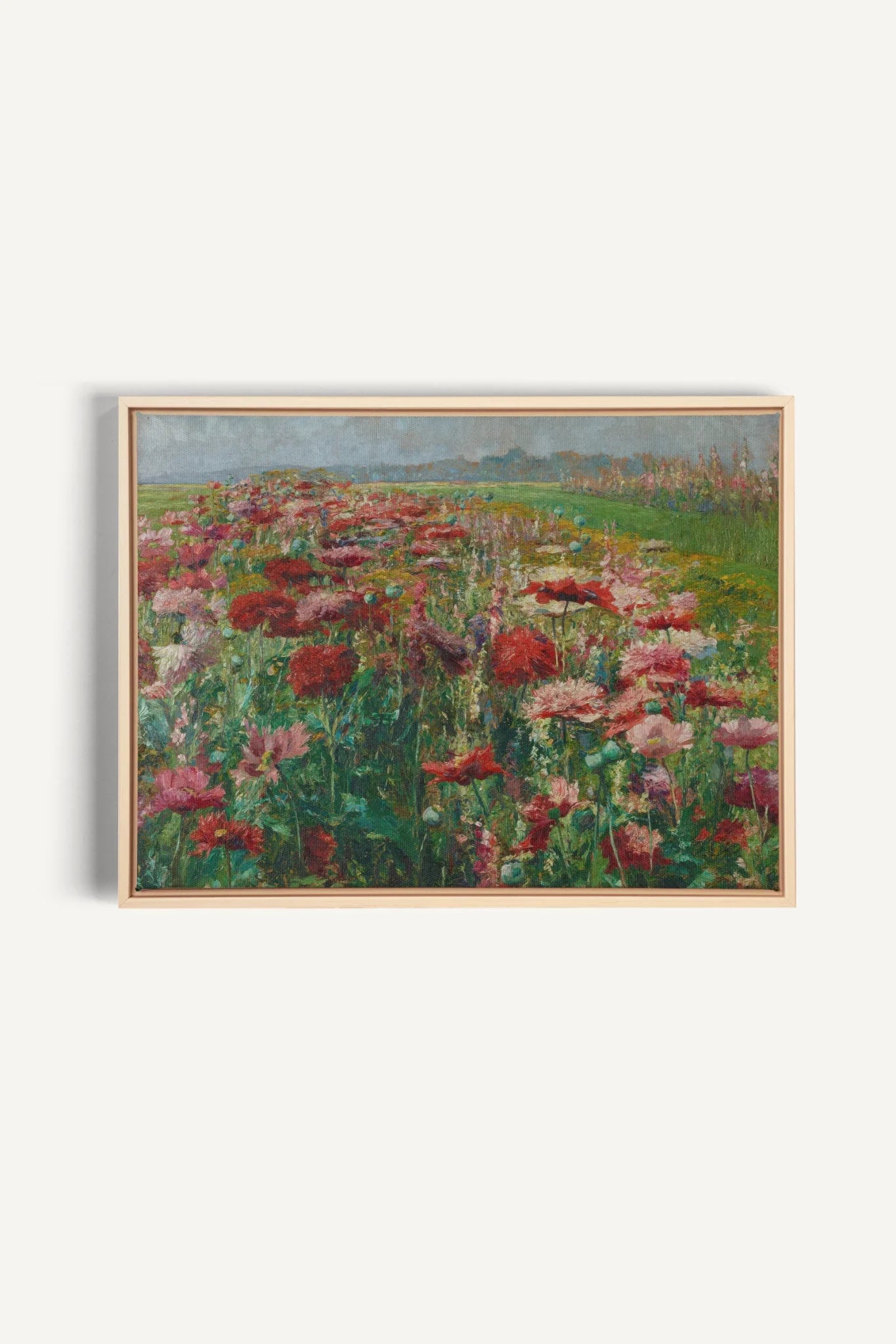 ROUGE PRAIRIE, Oeuvre sur toile étirée, encadré Naturel Clair