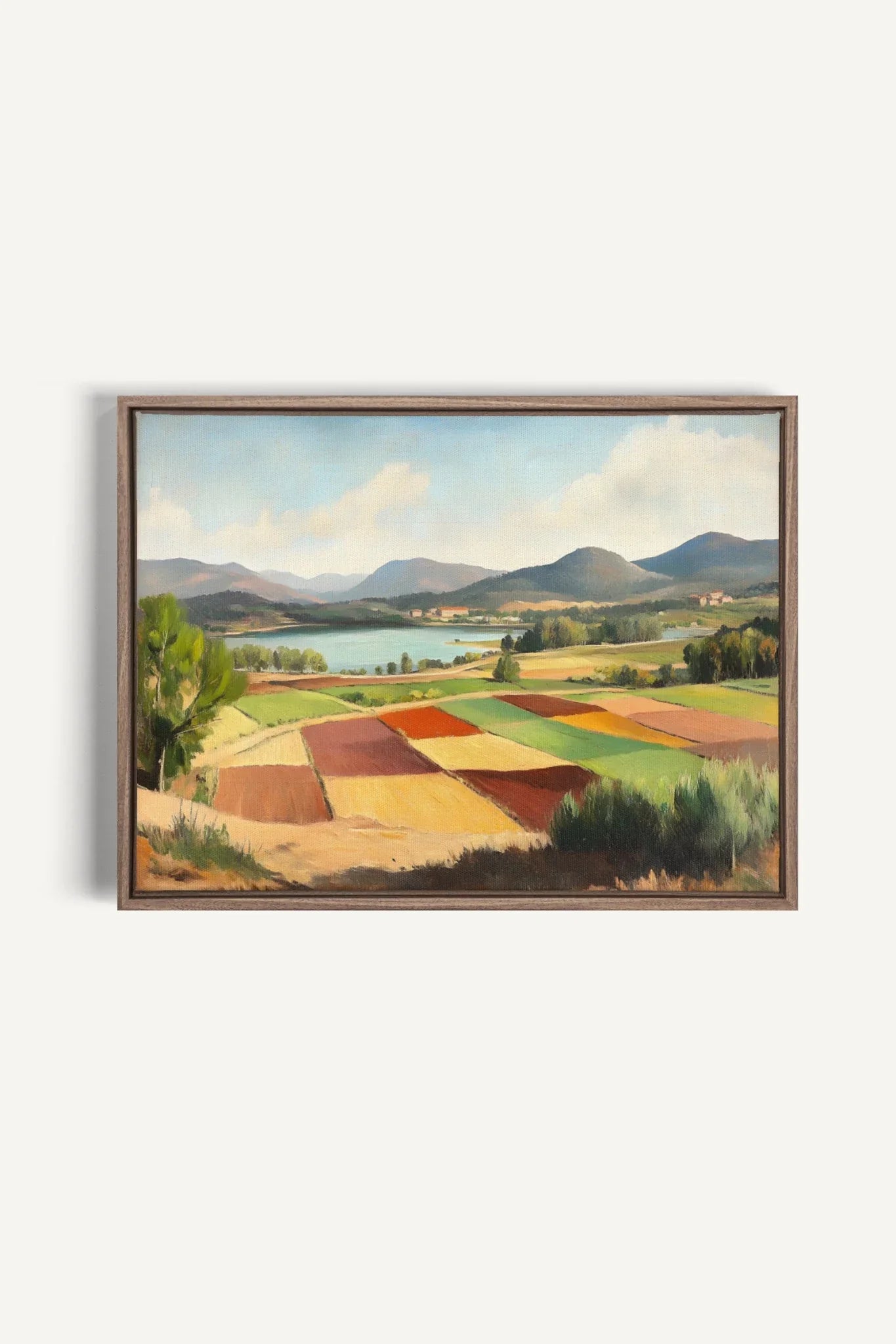 OLEKA CANVAS - RUSTIC PALETTE, Oeuvre sur toile étirée, encadré Brun Chêne