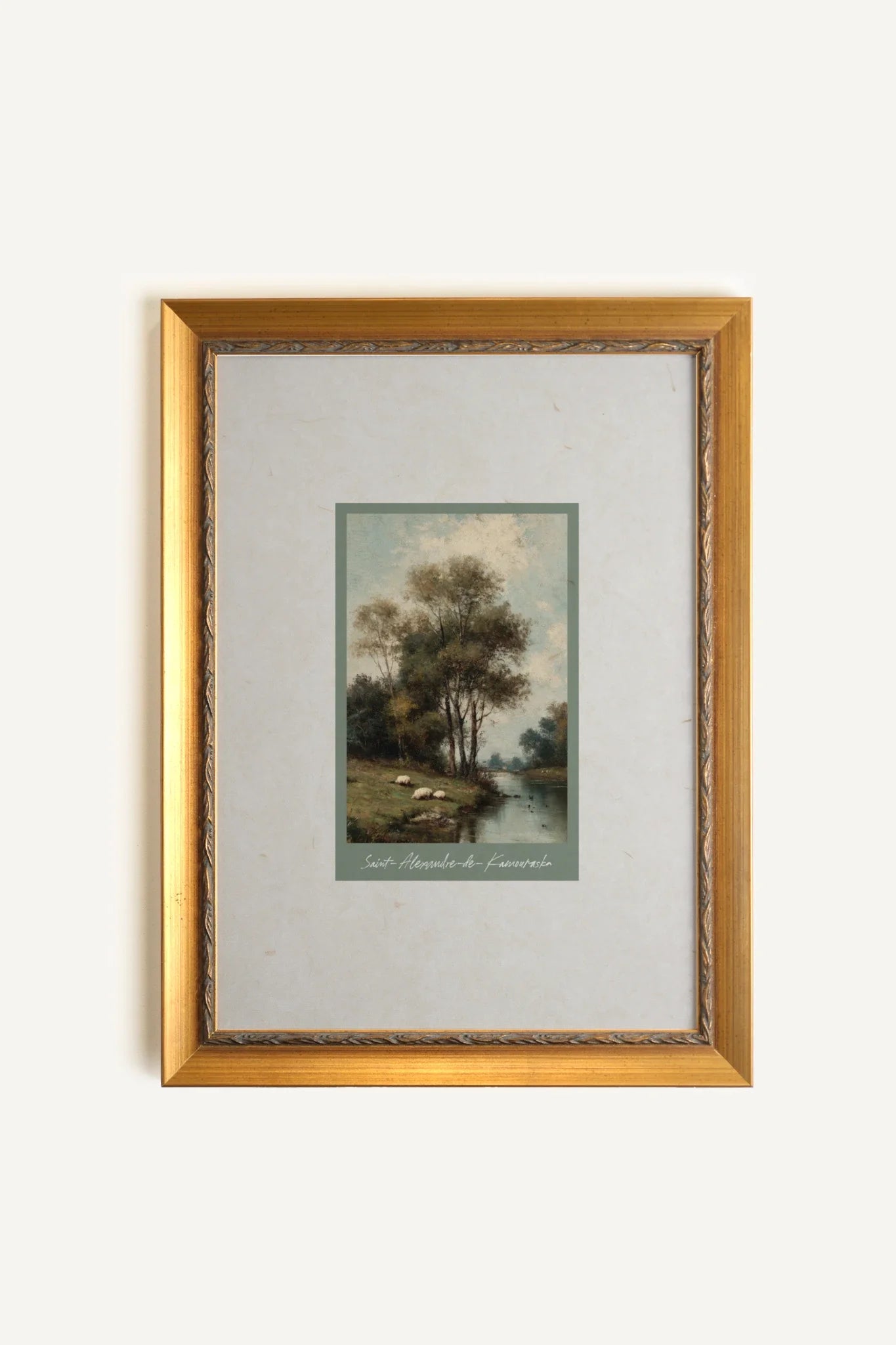 SAINT-ALEXANDRE-DE-KAMOURASKA, Oeuvre sur toile rigide, encadré Vintage Or