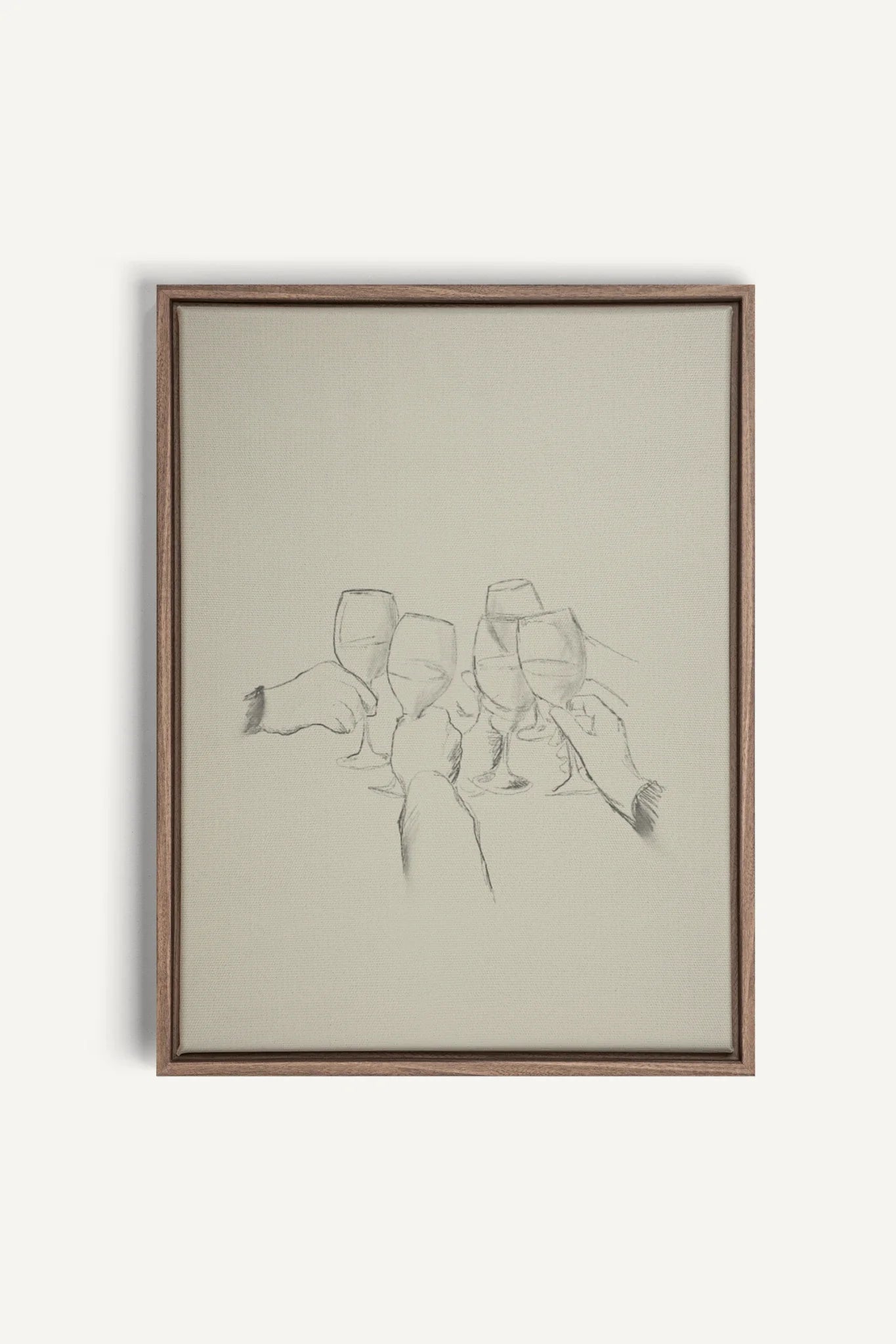SANTÉ!, Artwork on stretched canvas, framed in Brown Oak