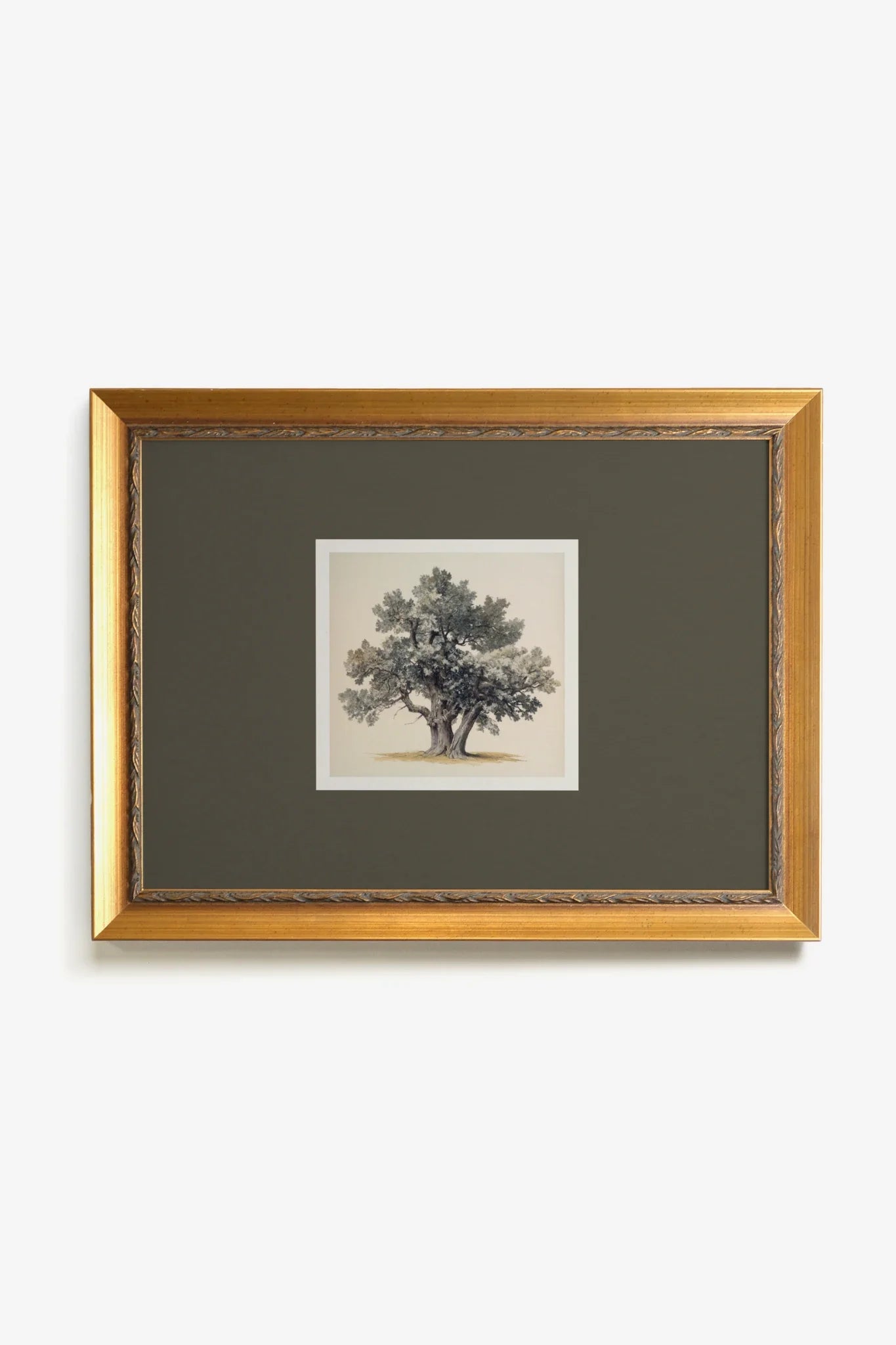 SILENT WISDOM, Artwork on rigid canvas, framed in Vintage Gold