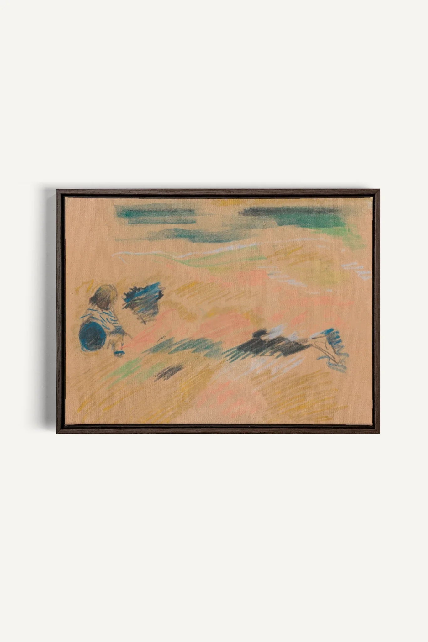 SKETCH OF LIGHT, Oeuvre sur toile étirée, encadré Brun Noyer