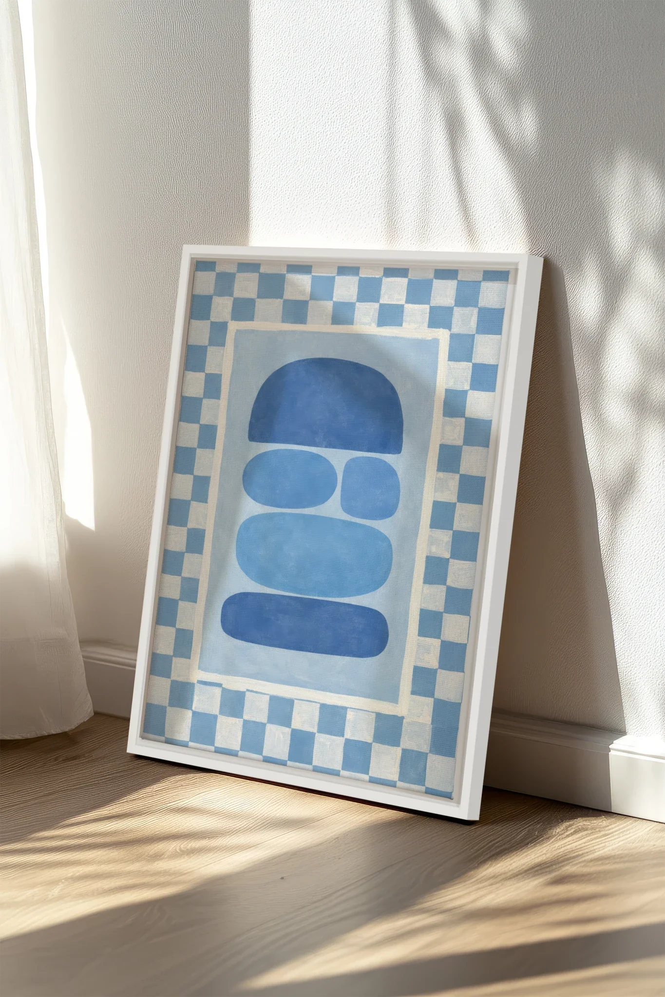 SKYBOARD, Oeuvre sur toile étirée, encadré Blanc