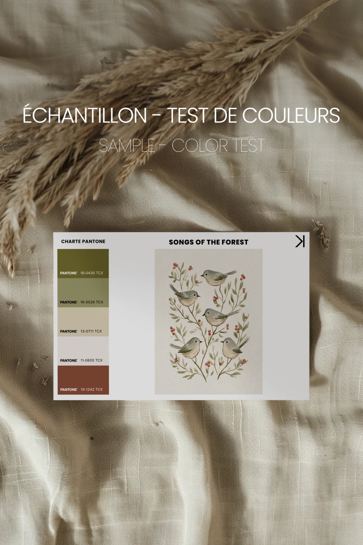 SONGS OF THE FOREST, Oeuvre sur toile rigide, encadré brun chêne