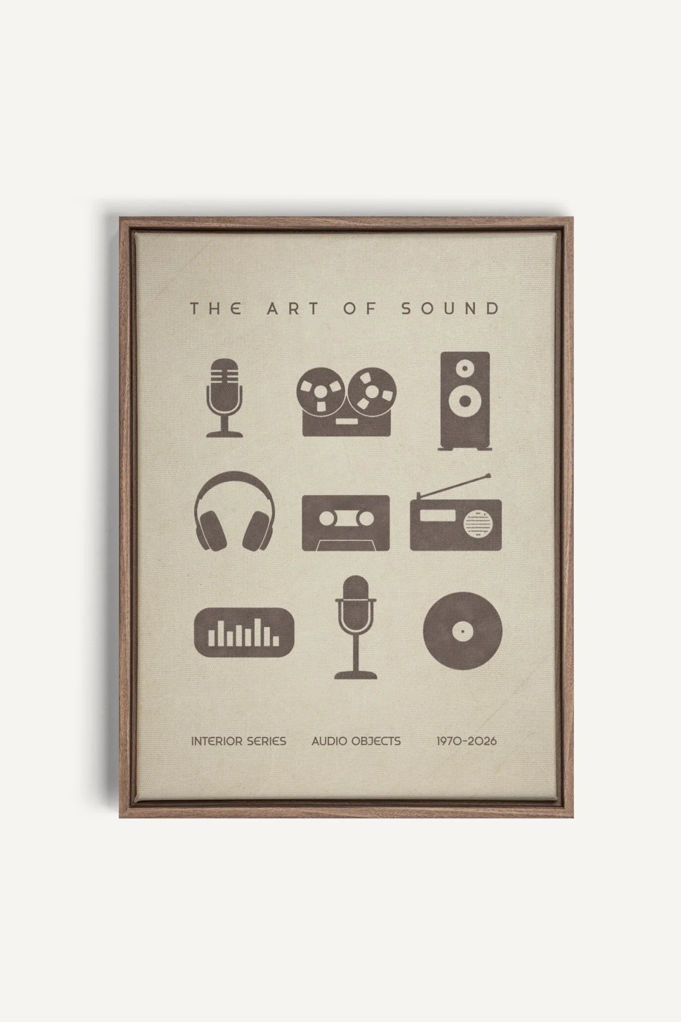 THE ART OF SOUND, Oeuvre sur toile étirée, encadré Brun Chêne