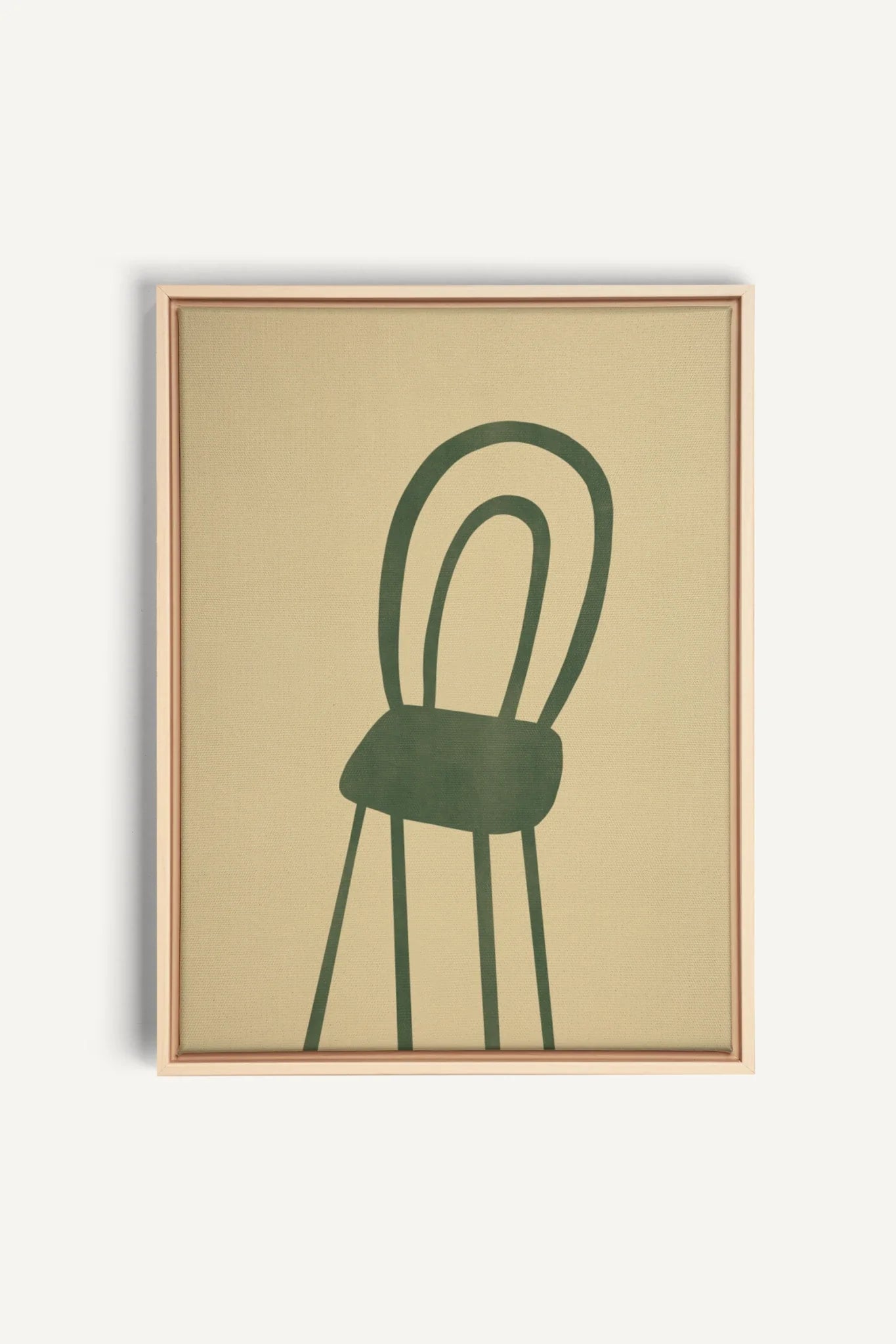 THE GREEN CHAIR, Artwork on stretched canvas, framed Natural Light