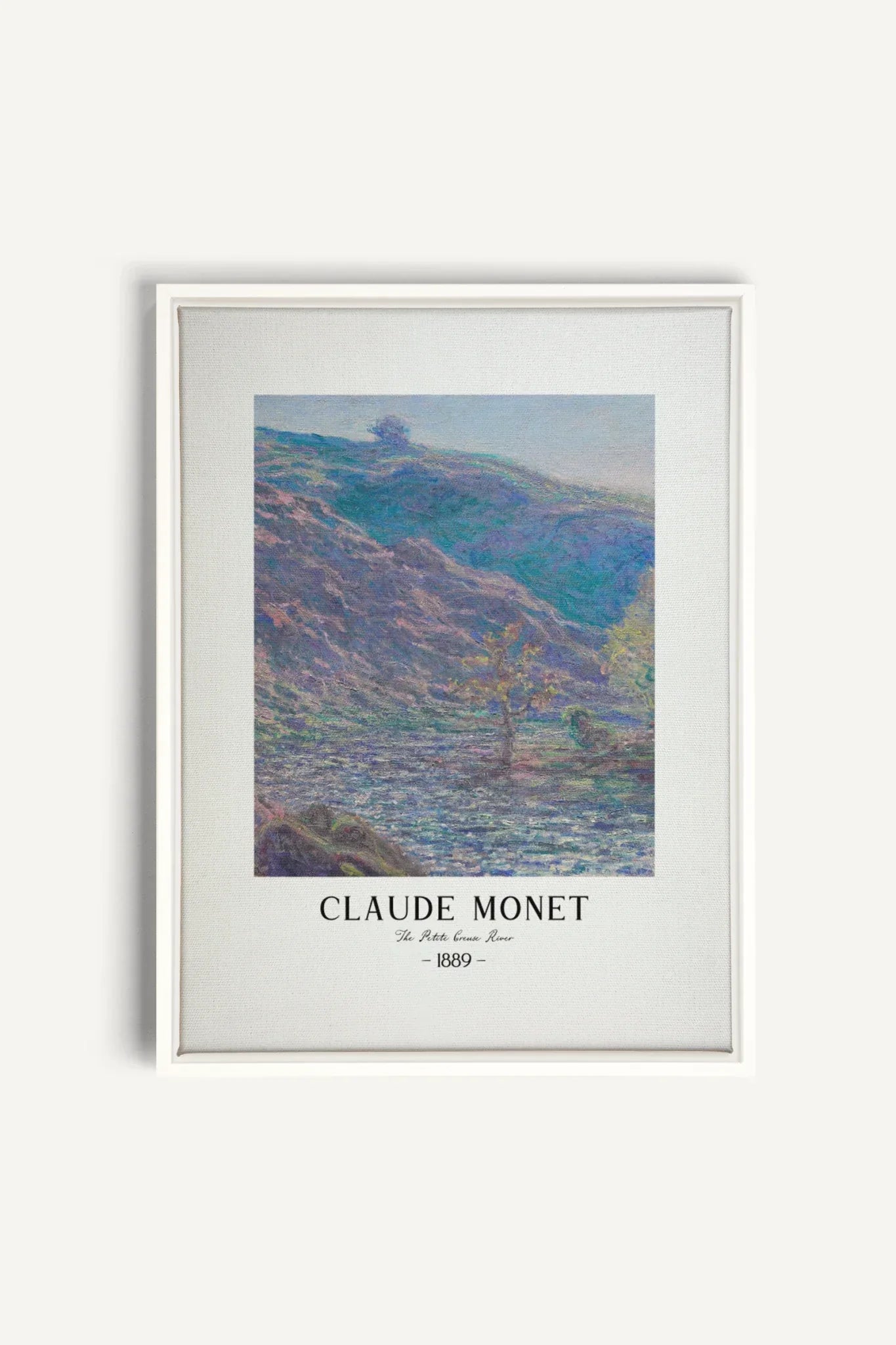 OLEKA CANVAS - THE PETITE CREUSE RIVER, Oeuvre sur toile étirée, encadré Blanc