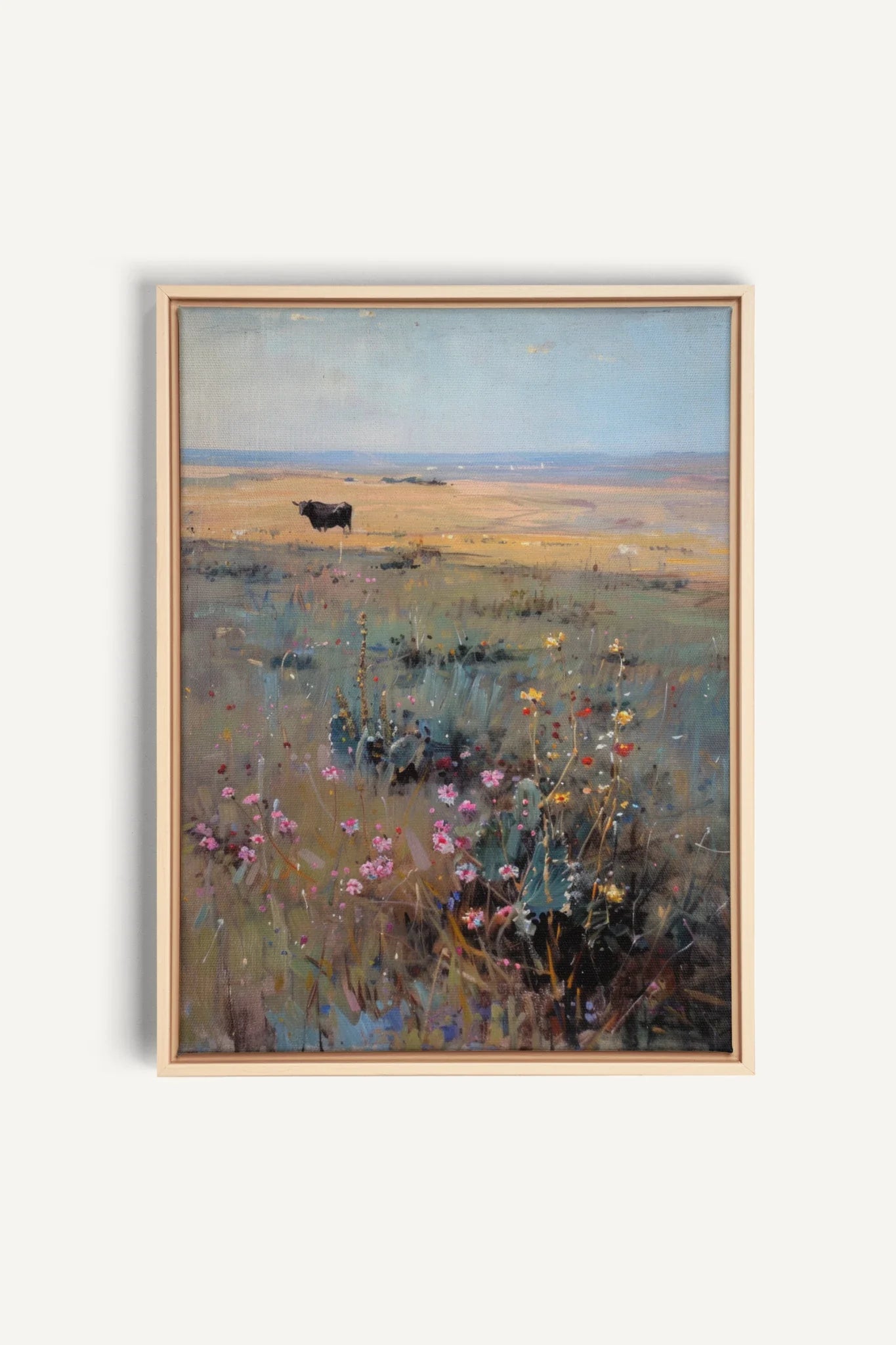 RAINBOW FIELD, Oeuvre sur toile étirée, encadré Naturel Clair