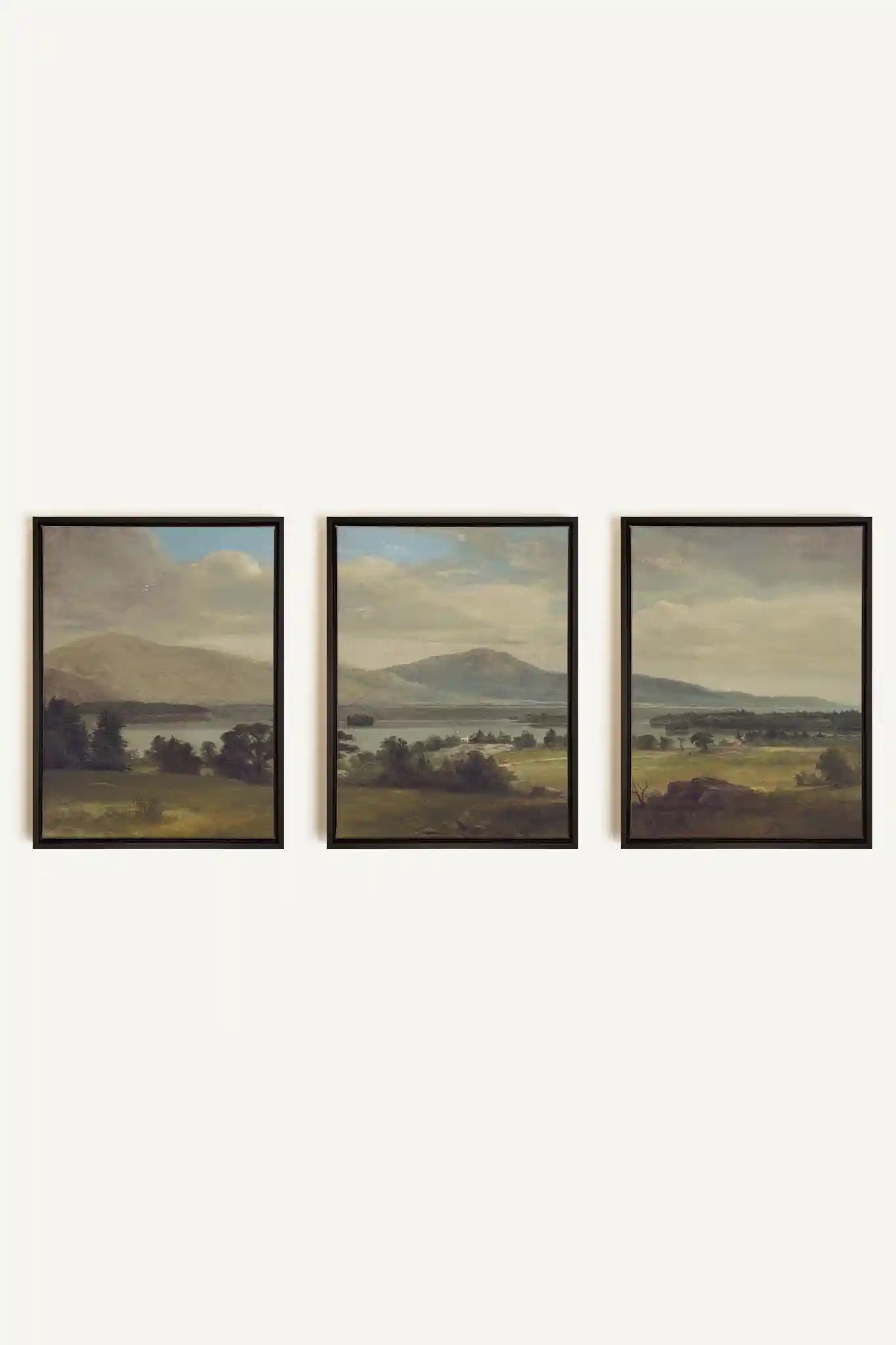 TRIO DES SAISONS DOUCES, 3 Works on stretched canvas, black framed