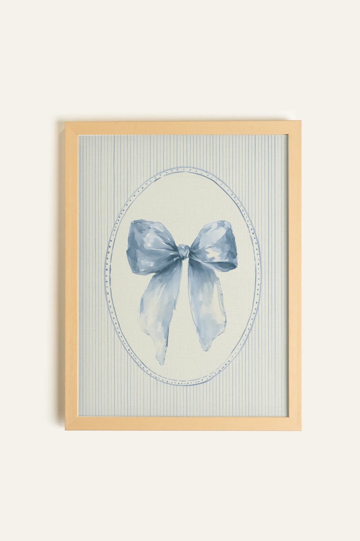 UNE TOUCHE DE BLEU, Oeuvre sur toile rigide, encadré naturel clair