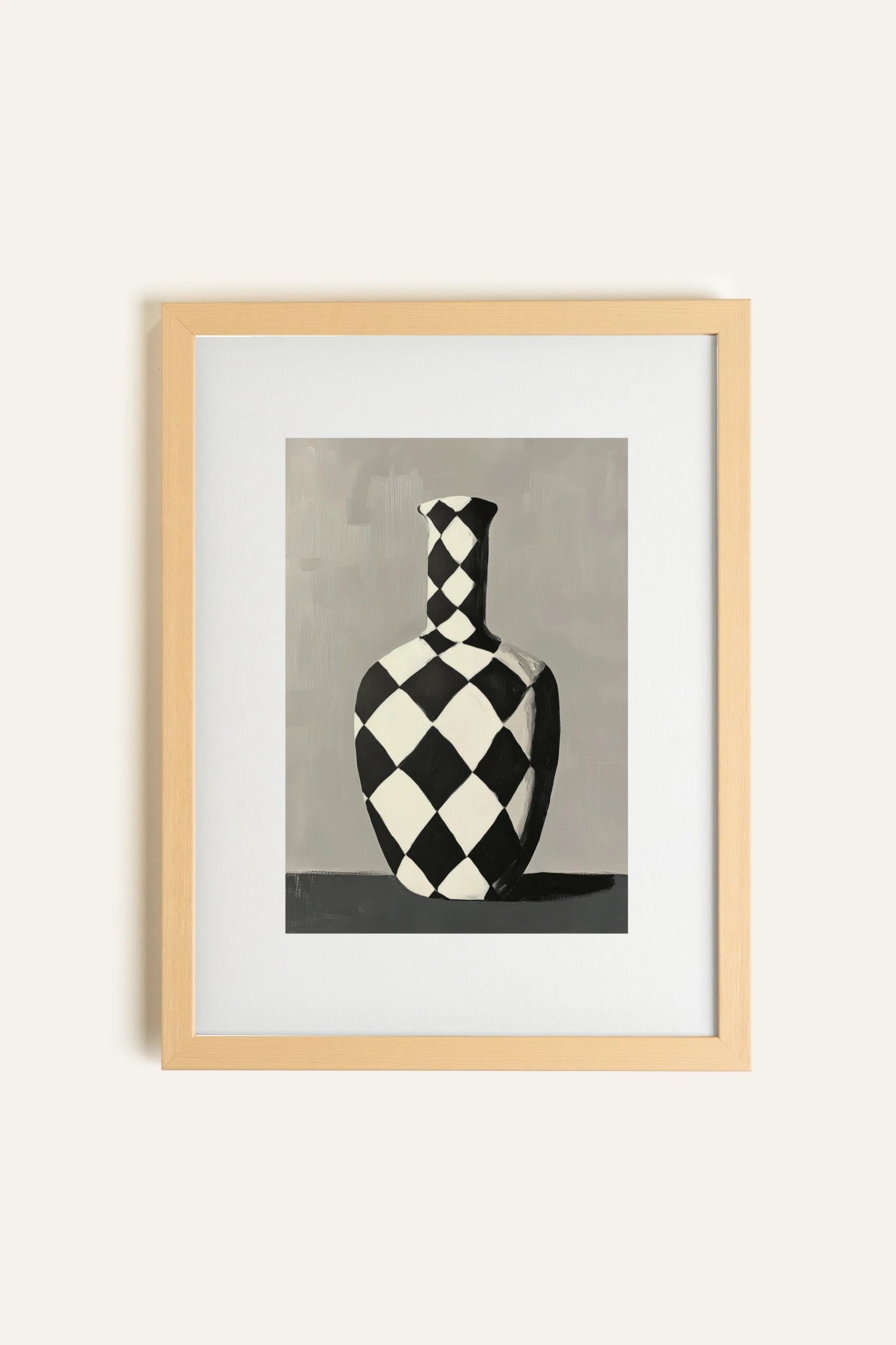 VASE EN DAMIER, Toile Rigide