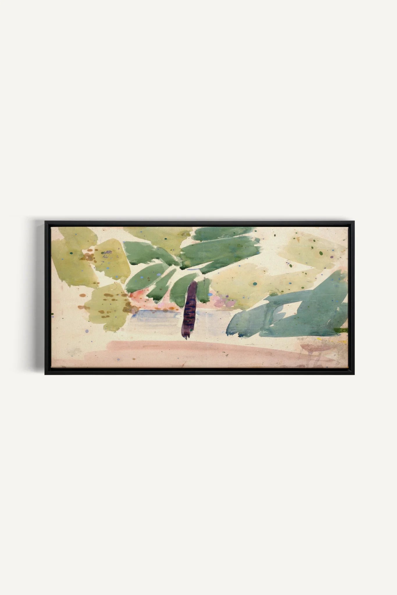VERT NOMADE, Oeuvre sur toile étirée, encadré Noir