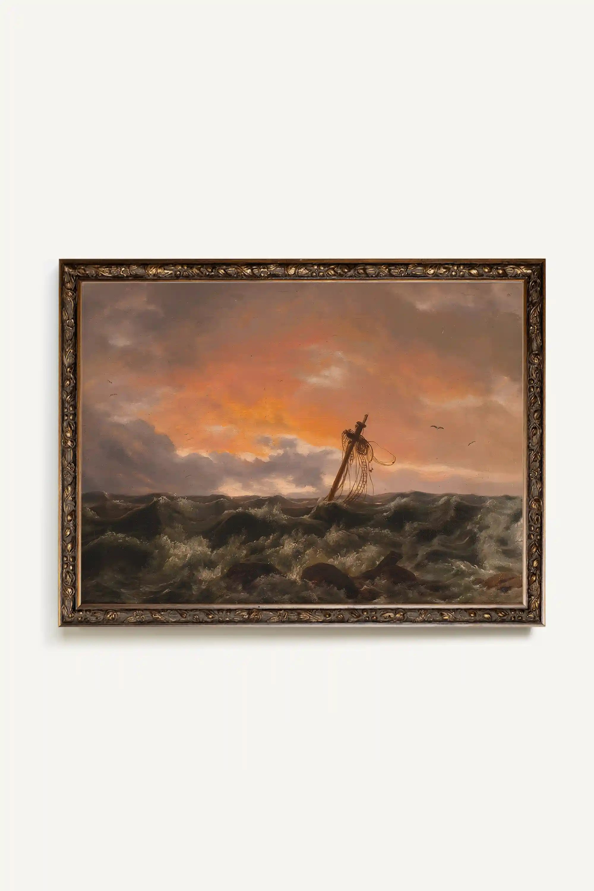 VESTIGE DES FLOTS, Artwork on rigid canvas, framed in Vintage Bronze
