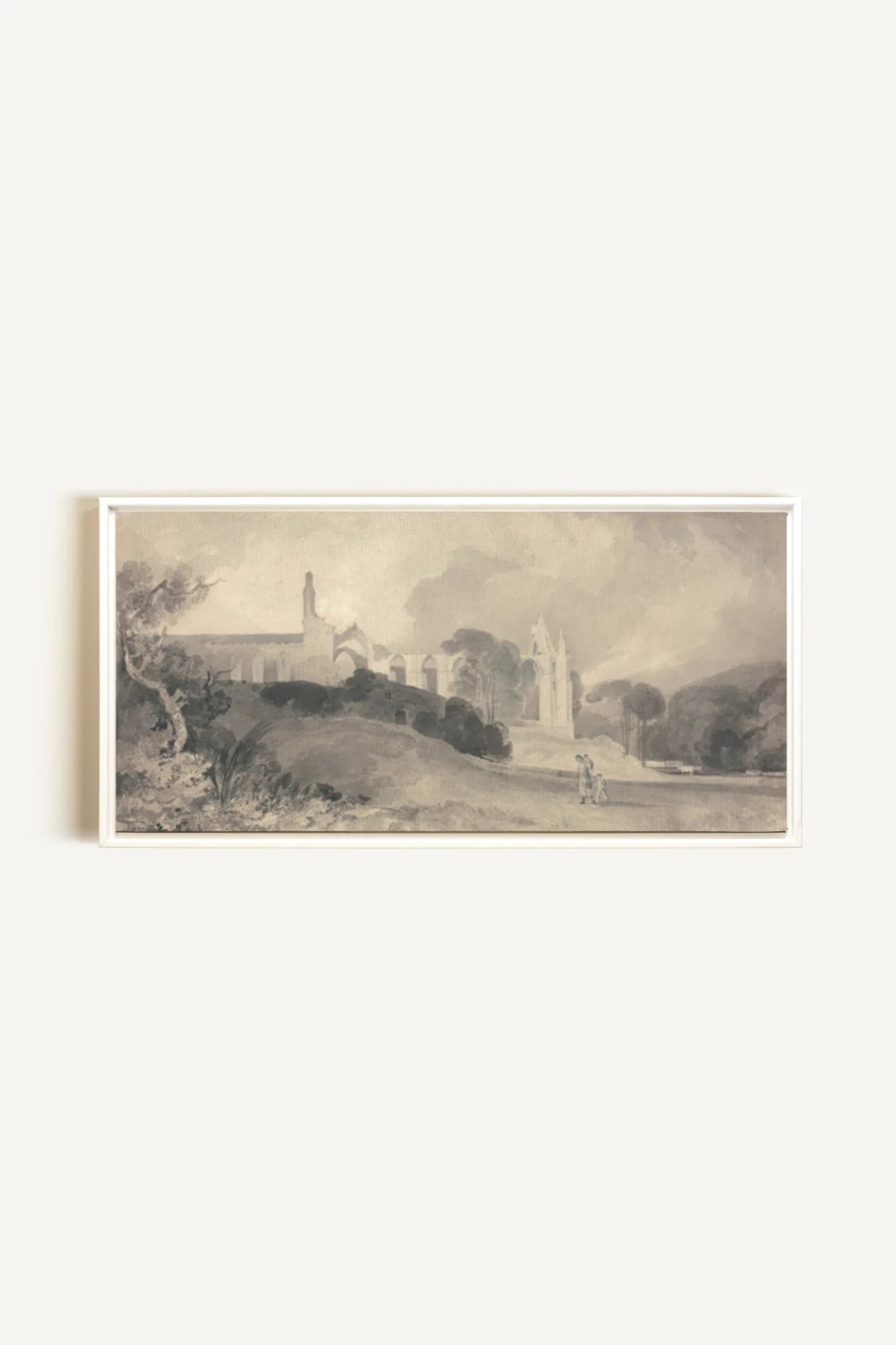 VESTIGES VOILÉS, Oeuvre sur toile étirée, encadré Blanc