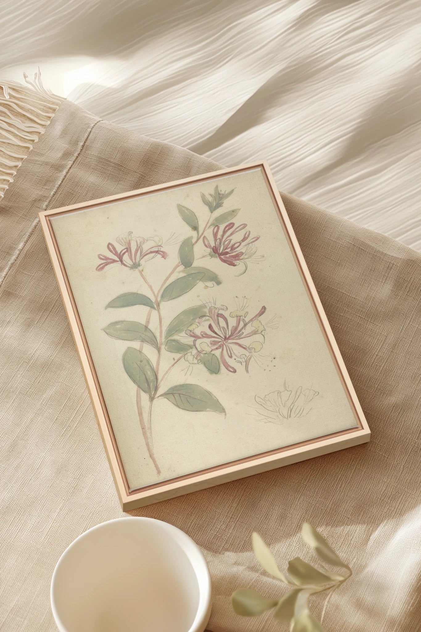 VINTAGE VINE, Oeuvre sur toile étirée, encadré Naturel Clair