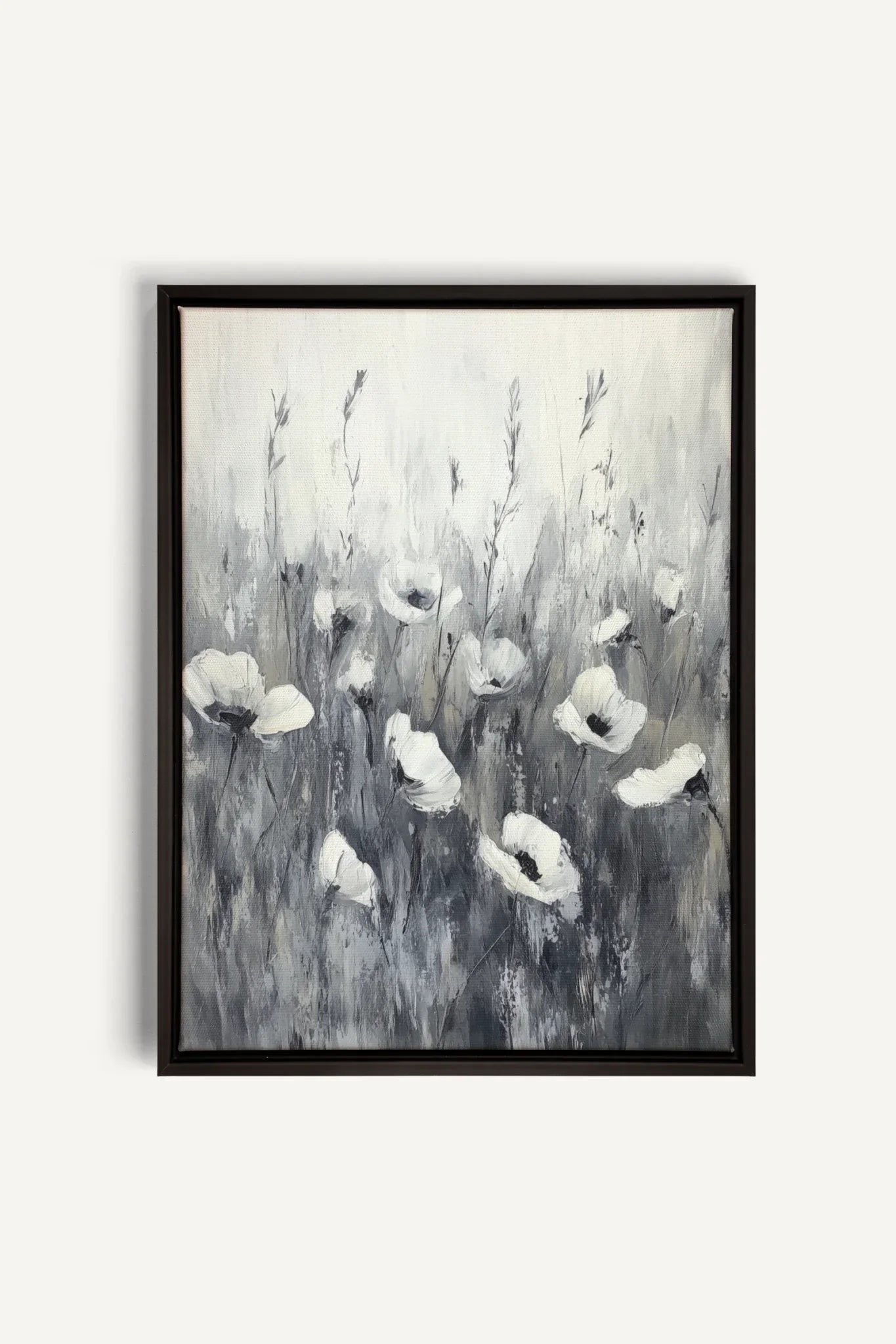 OLEKA CANVAS - WHITE VEIL, Oeuvre sur toile étirée, encadré Noir