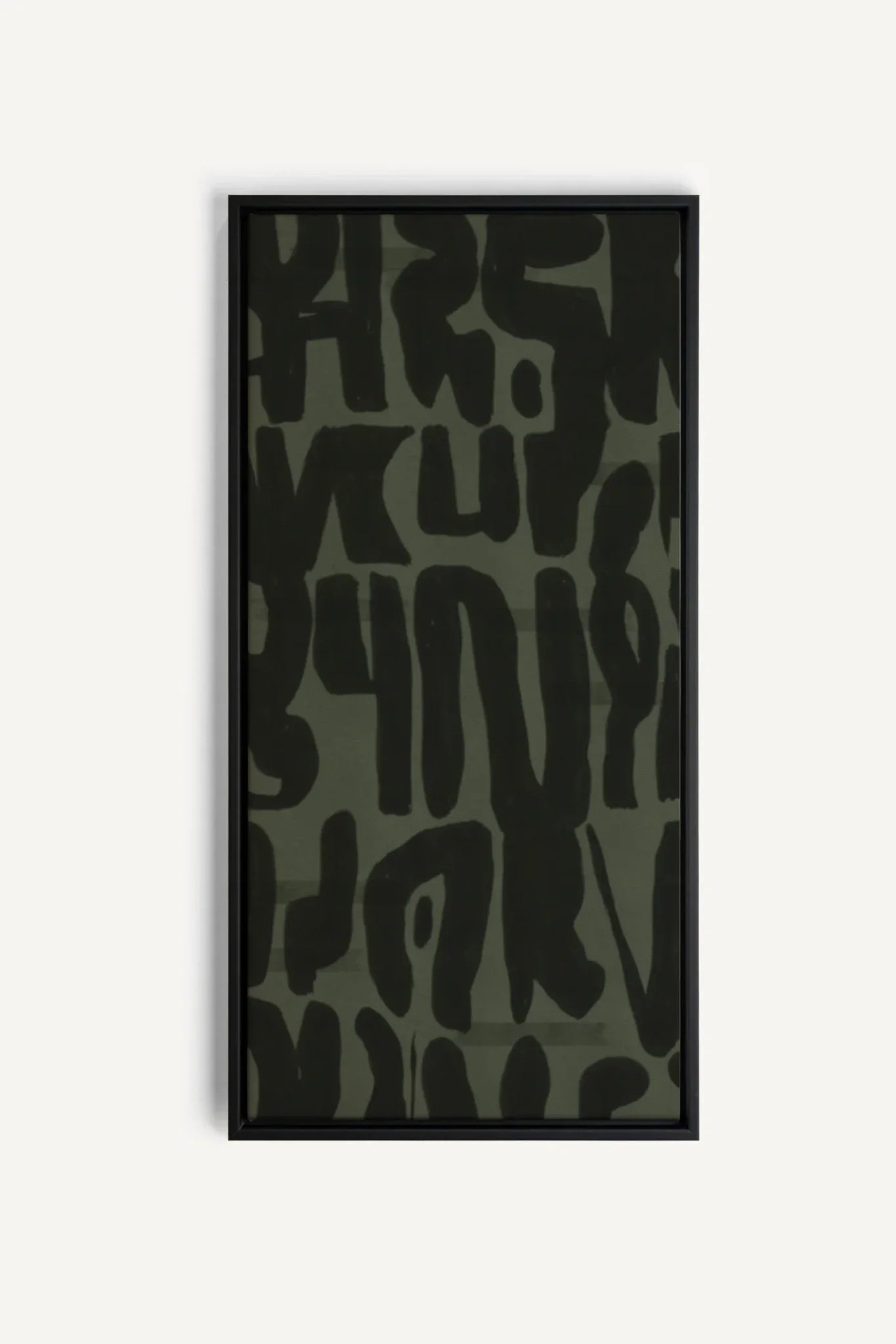 OLEKA CANVAS - WILD SCRIPT, Oeuvre sur toile étirée, encadré Noir