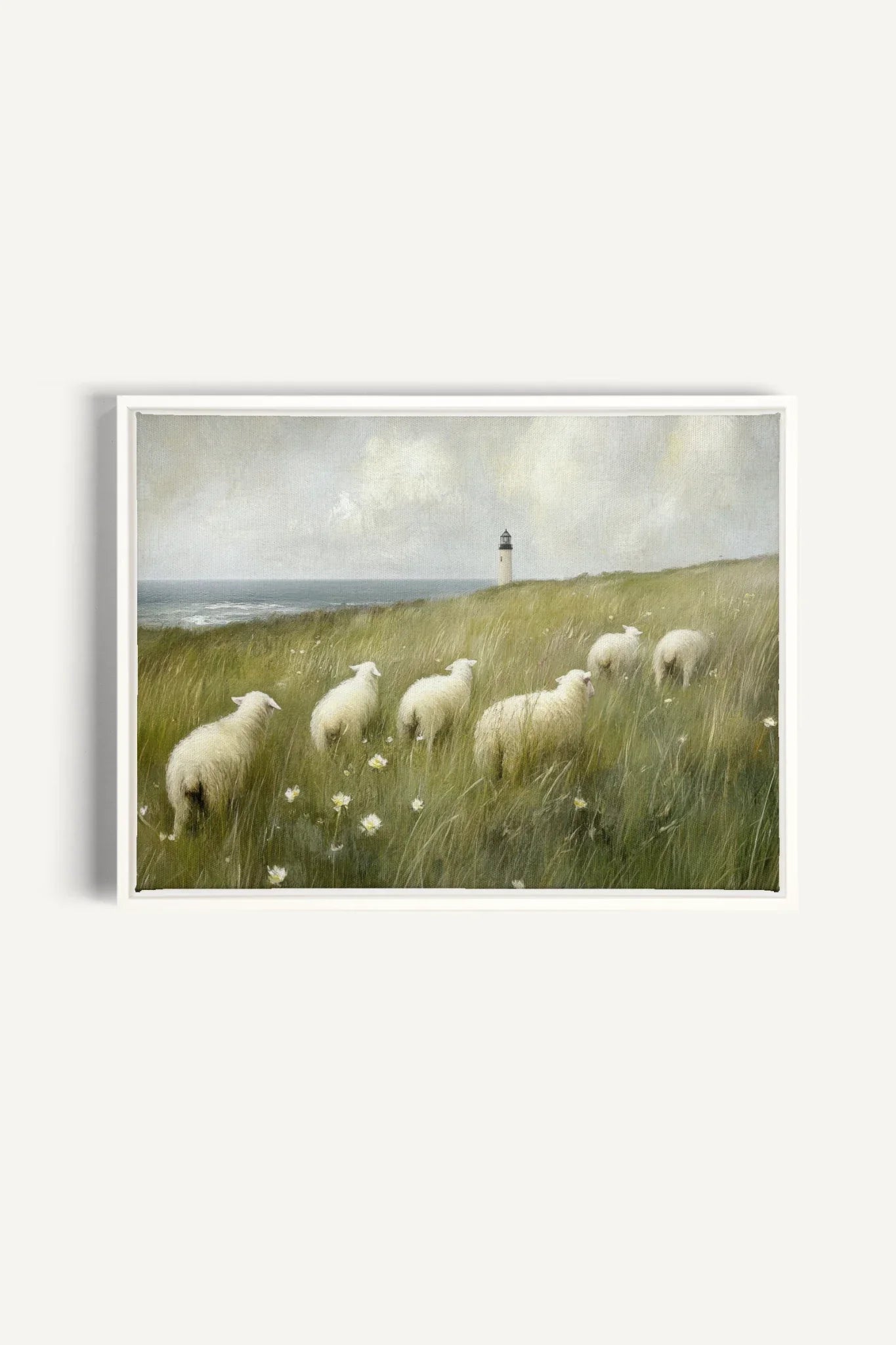 OLEKA CANVAS - WOOL & WIND, Oeuvre sur toile étirée, encadré Blanc