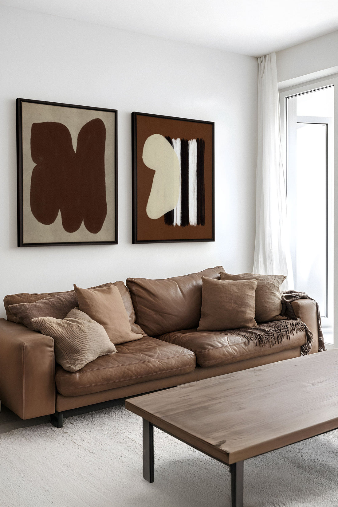 OLEKA CANVAS - DUO CONTRASTES PROFONDS, 2 Oeuvres sur toile étirée, encadré Noir