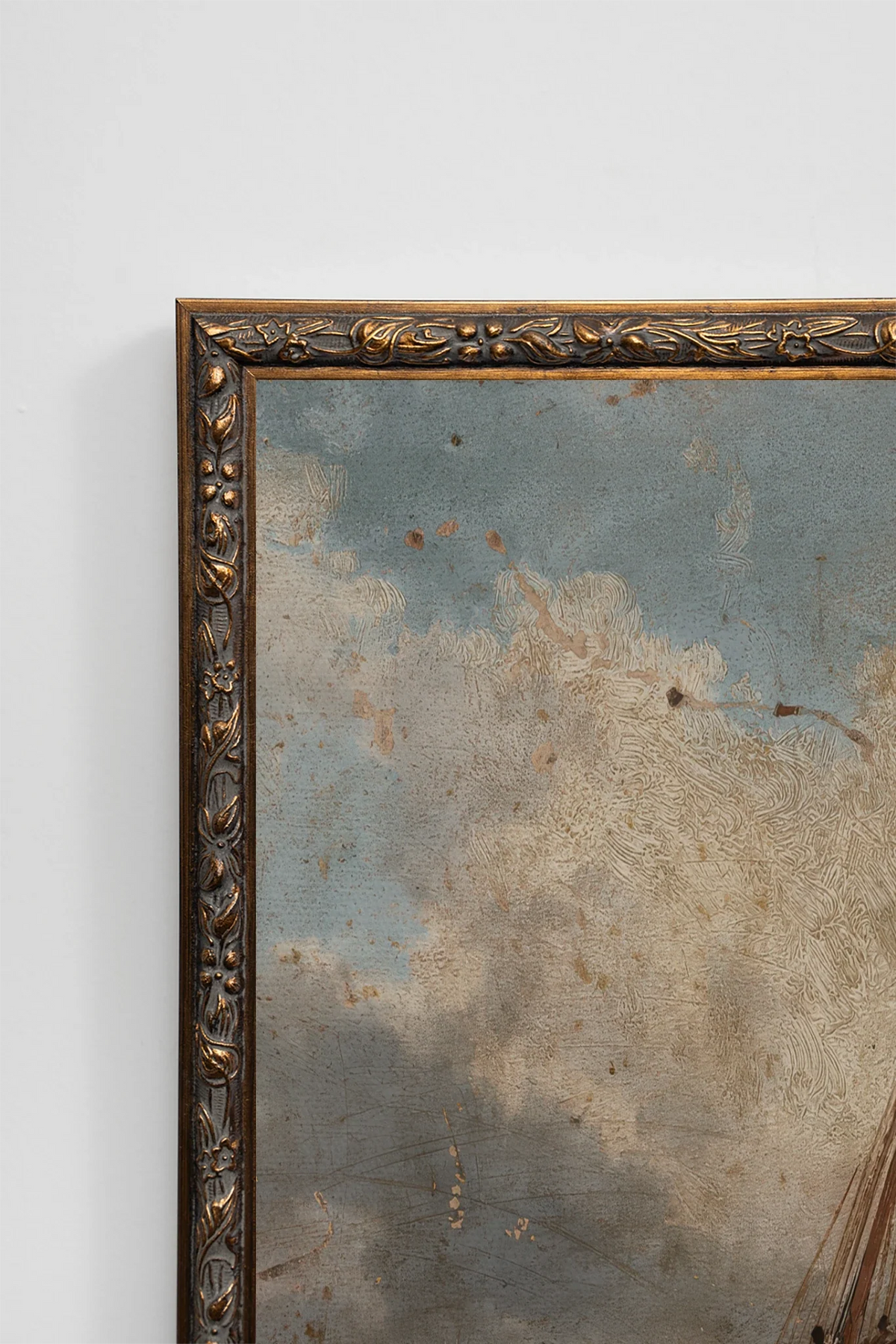 AU GRÉ DU VENT, Rigid canvas artwork, Vintage Bronze frame