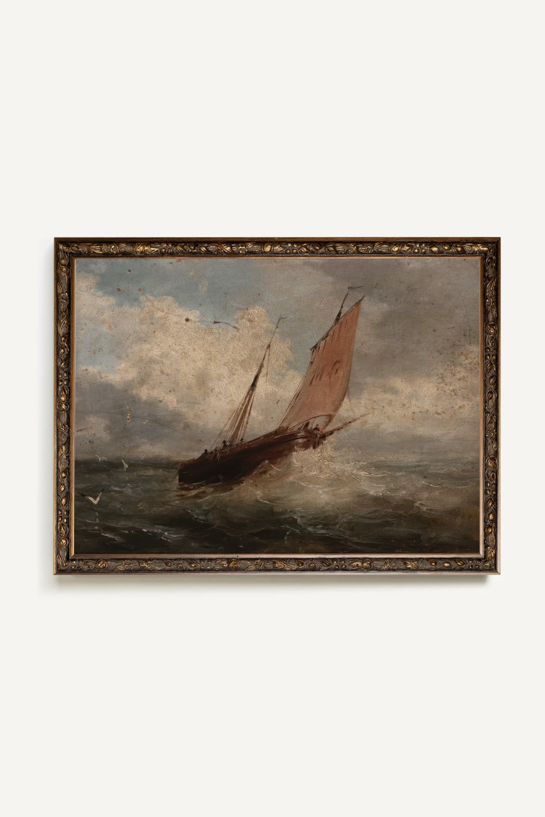 AU GRÉ DU VENT, Oeuvre sur toile rigide, encadré Vintage Bronze