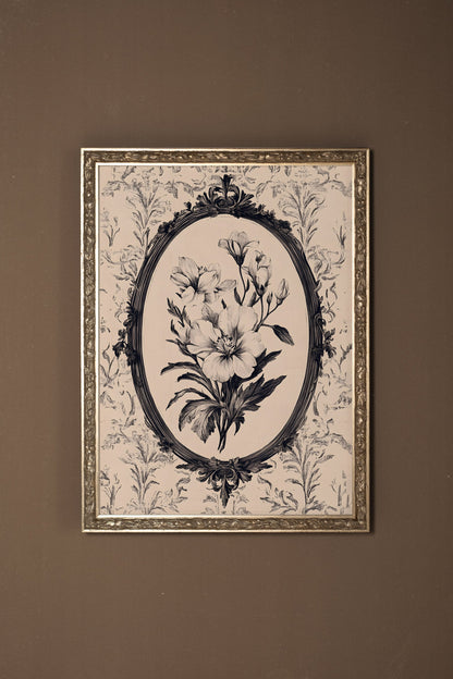 FLORAL MEMORY, VINTAGE SILVER FRAME