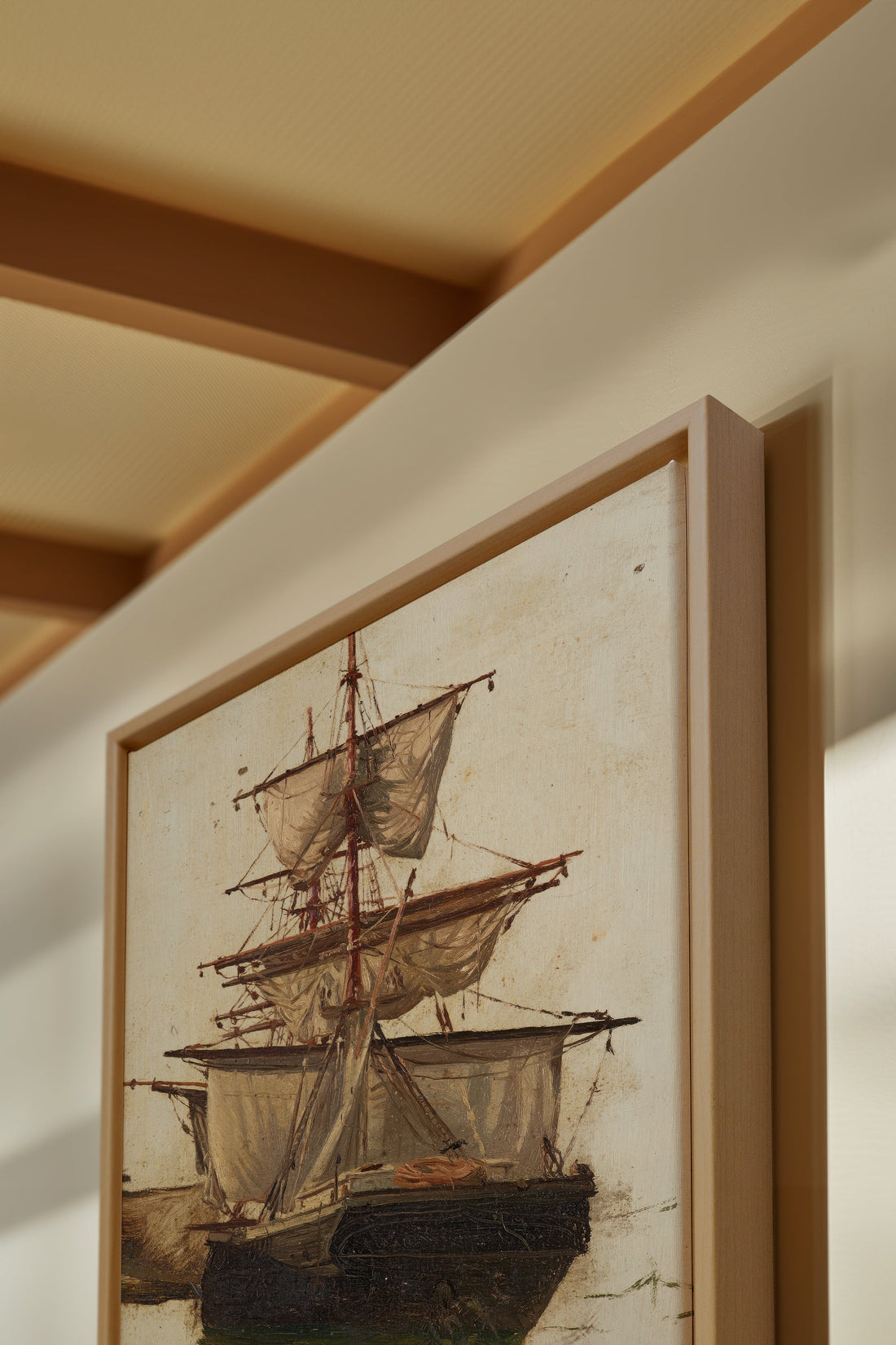 BRISE ANTIQUE, Artwork on stretched canvas, framed Natural Light