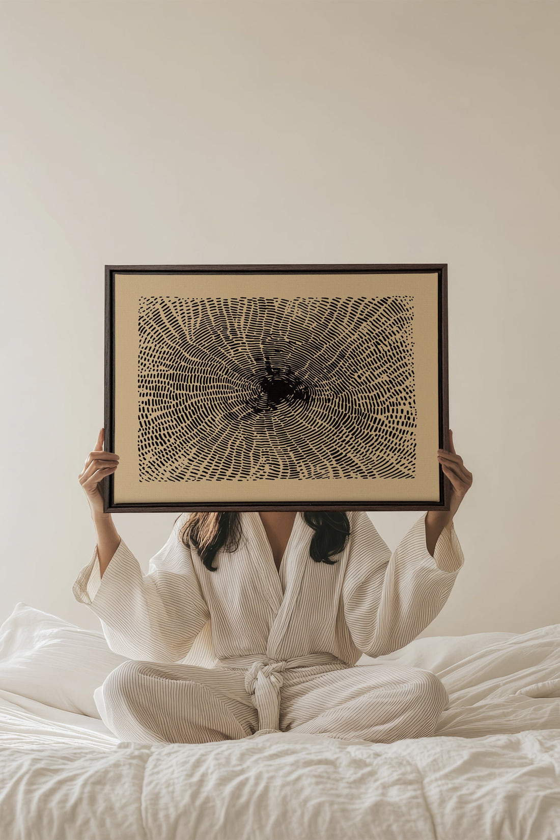 OLEKA CANVAS - ANCIENT ROOTS, Oeuvre sur toile étirée, encadré Brun Noyer