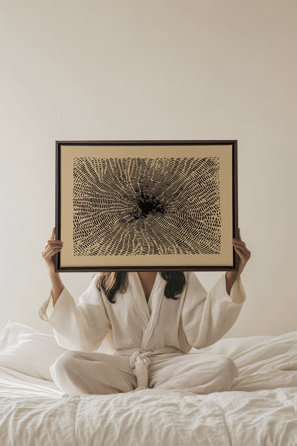 OLEKA CANVAS - ANCIENT ROOTS, Oeuvre sur toile étirée, encadré Brun Noyer