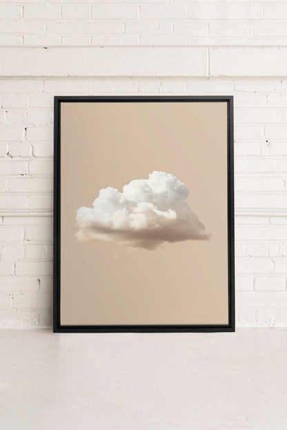 OLEKA CANVAS - CREAM CLOUD, Oeuvre sur toile étirée, encadré Noir