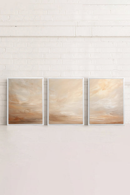 GOLDEN DUNE TRIO (3 works on stretched canvas)