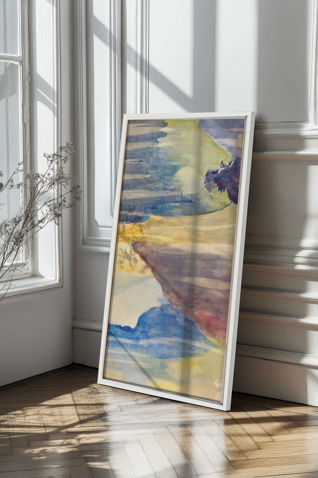 BETWEEN WAVES, Oeuvre sur toile étirée, encadré Blanc