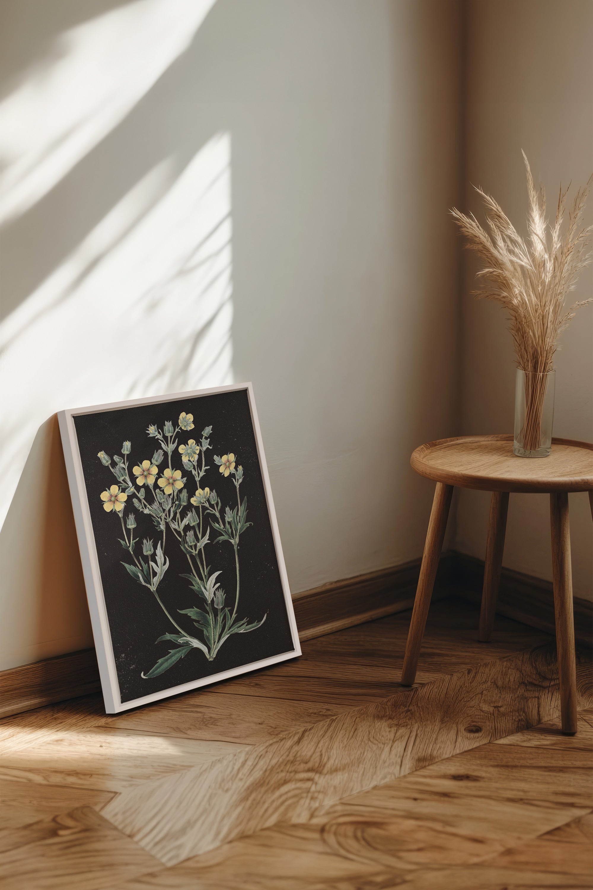 GOLDEN STILLNESS, Work on stretched canvas, framed White