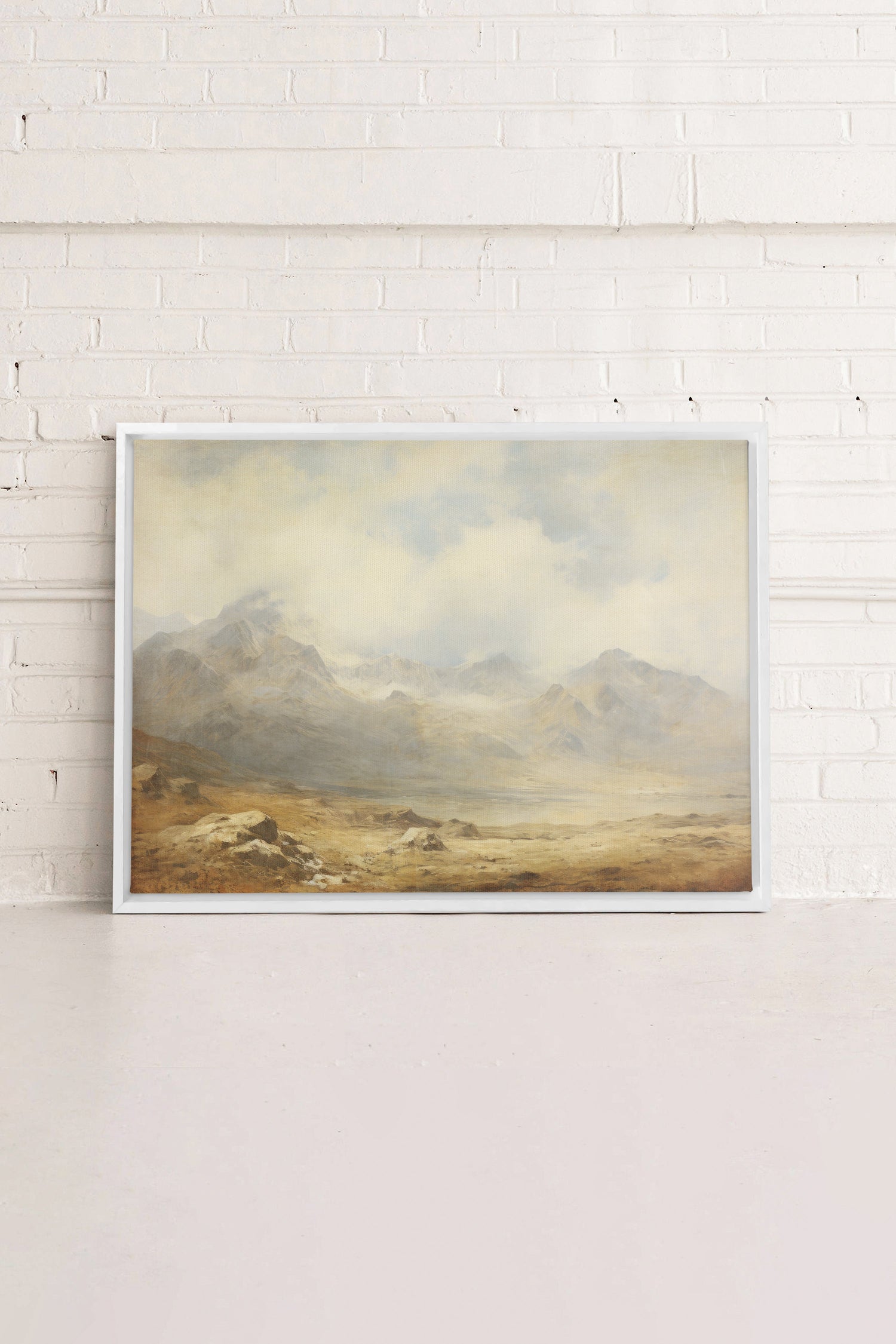 OLEKA CANVAS - Quiet Highlands, Oeuvre sur toile étirée, encadré Blanc