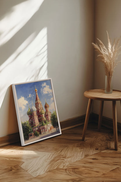OLEKA CANVAS - MOSCOW HUES, Oeuvre sur toile étirée, encadré Blanc