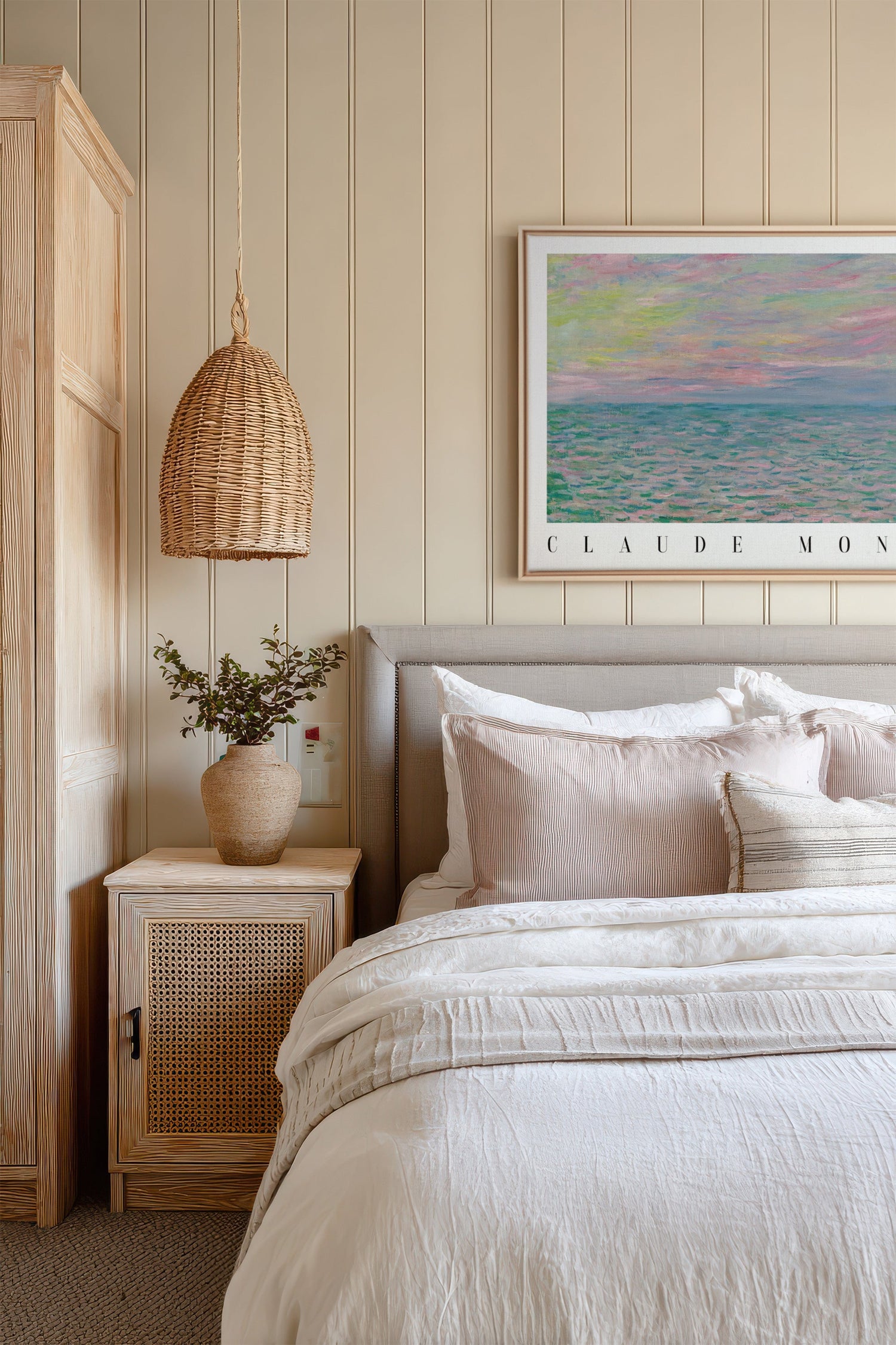 PASTEL WATERS, Oeuvre sur toile étirée, encadré Naturel Clair