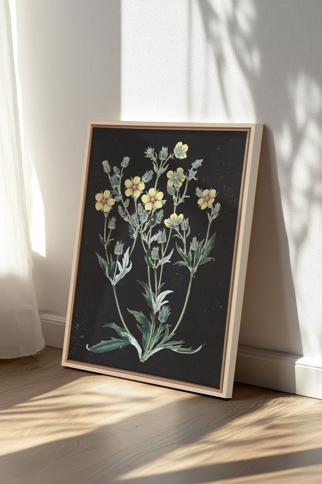 GOLDEN STILLNESS, Work on stretched canvas, framed Naturel Clair