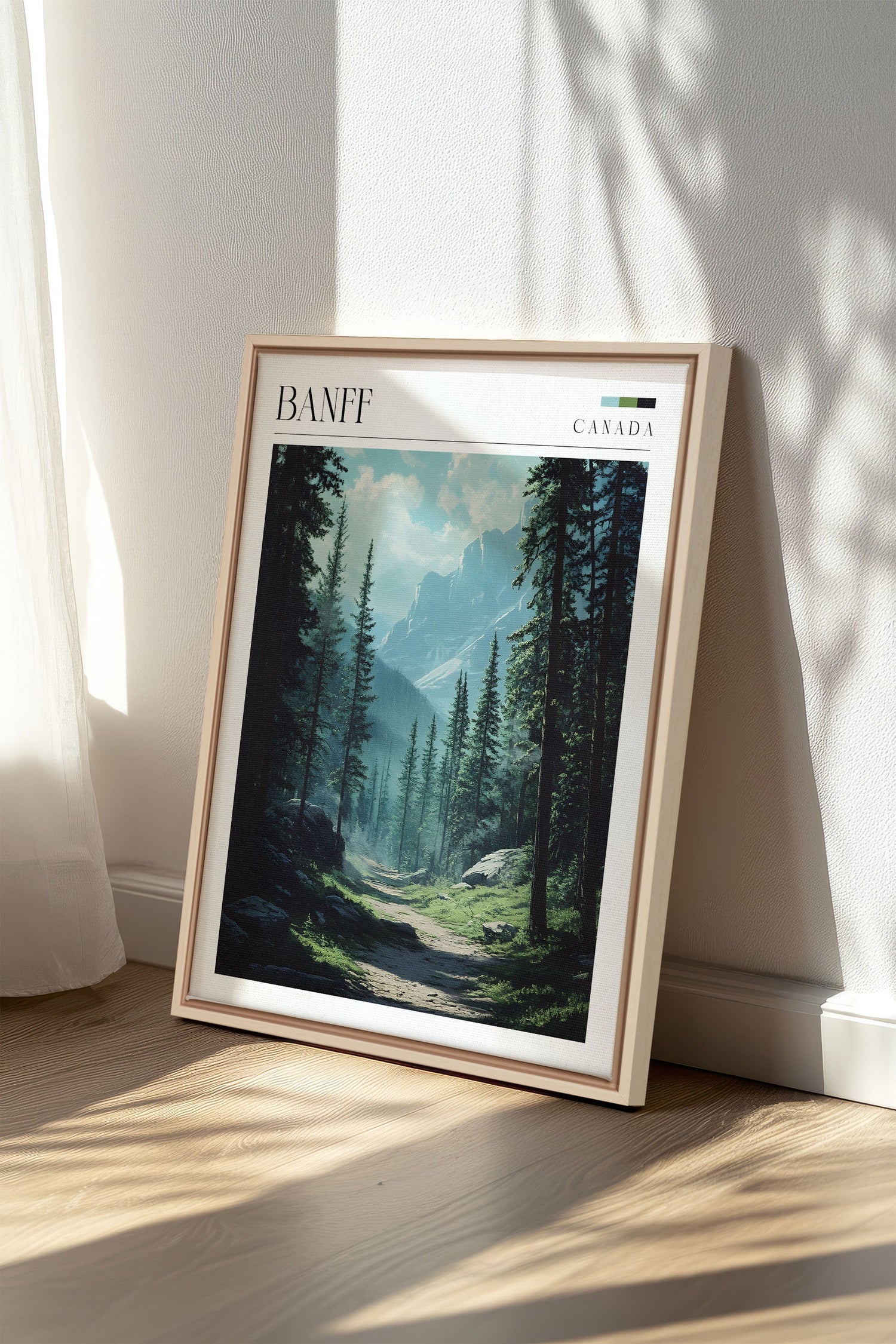 OLEKA CANVAS - BANFF, Oeuvre sur toile étirée, encadré Naturel Clair