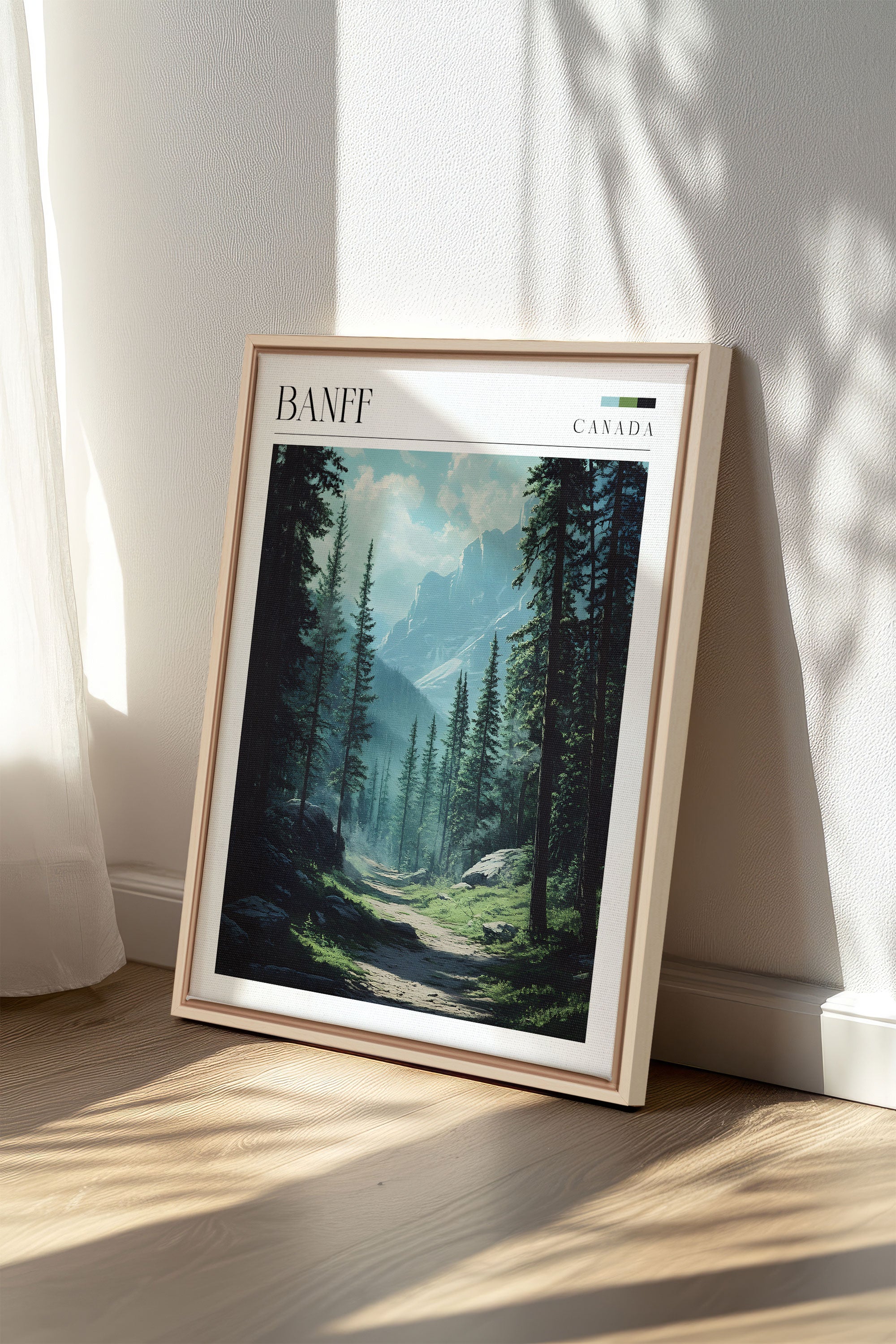 OLEKA CANVAS - BANFF, Oeuvre sur toile étirée, encadré Naturel Clair