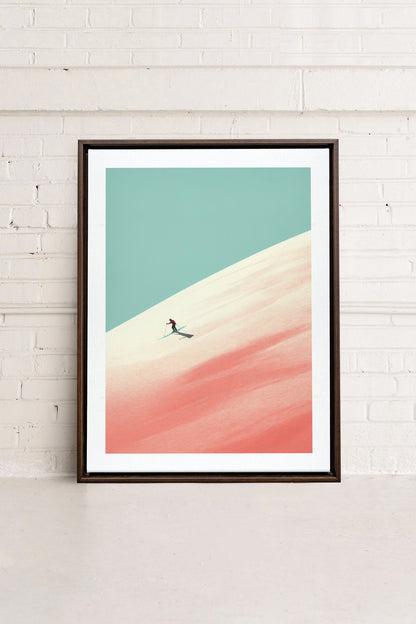 OLEKA CANVAS - Frosty Glide, Oeuvre sur toile étirée, encadré Brun Noyer