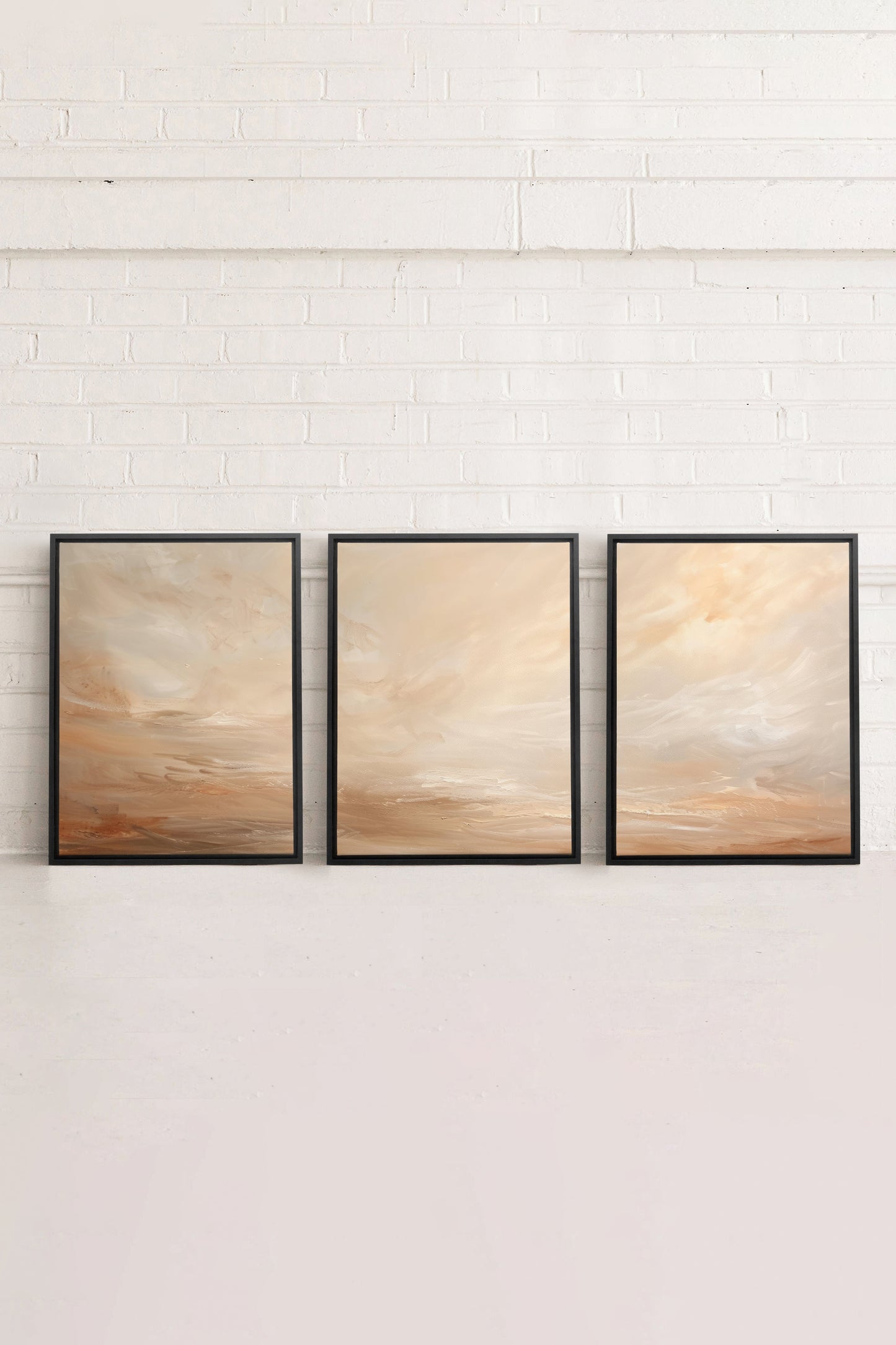 GOLDEN DUNE TRIO (3 works on stretched canvas)