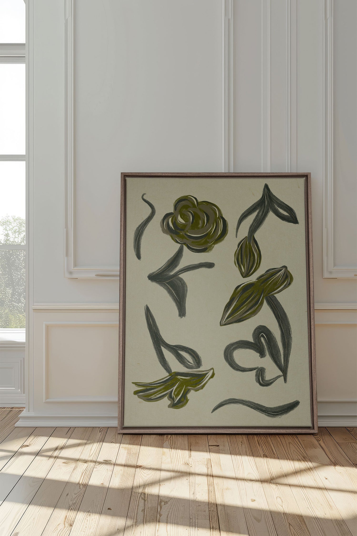 BOTANIC RELIC, Oeuvre sur toile étirée, encadré Brun Chêne